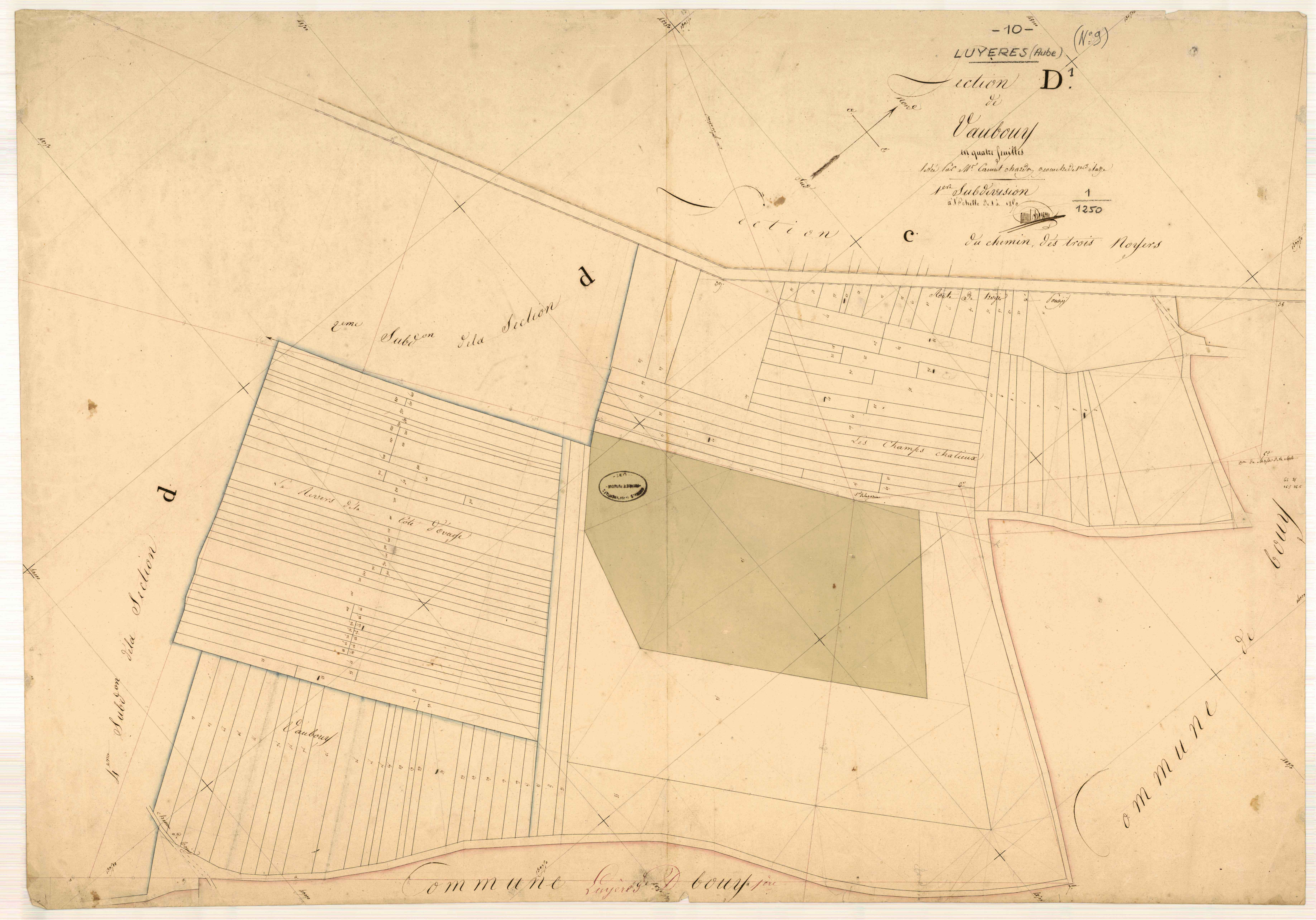 Luyères, section D dite de Vaubouy, feuille n° 1