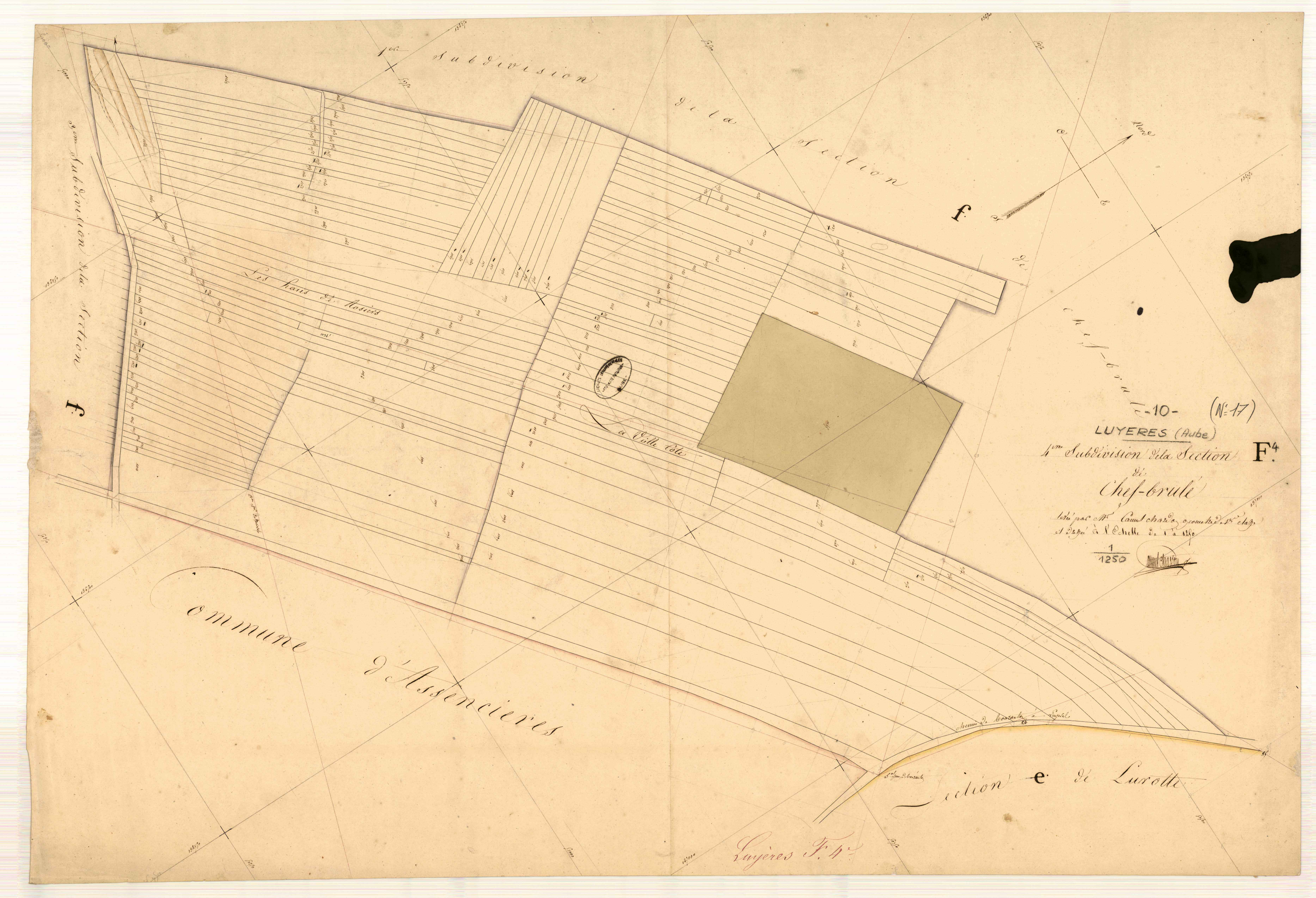 Luyères, section F dite de chef-brulé, feuille n° 4