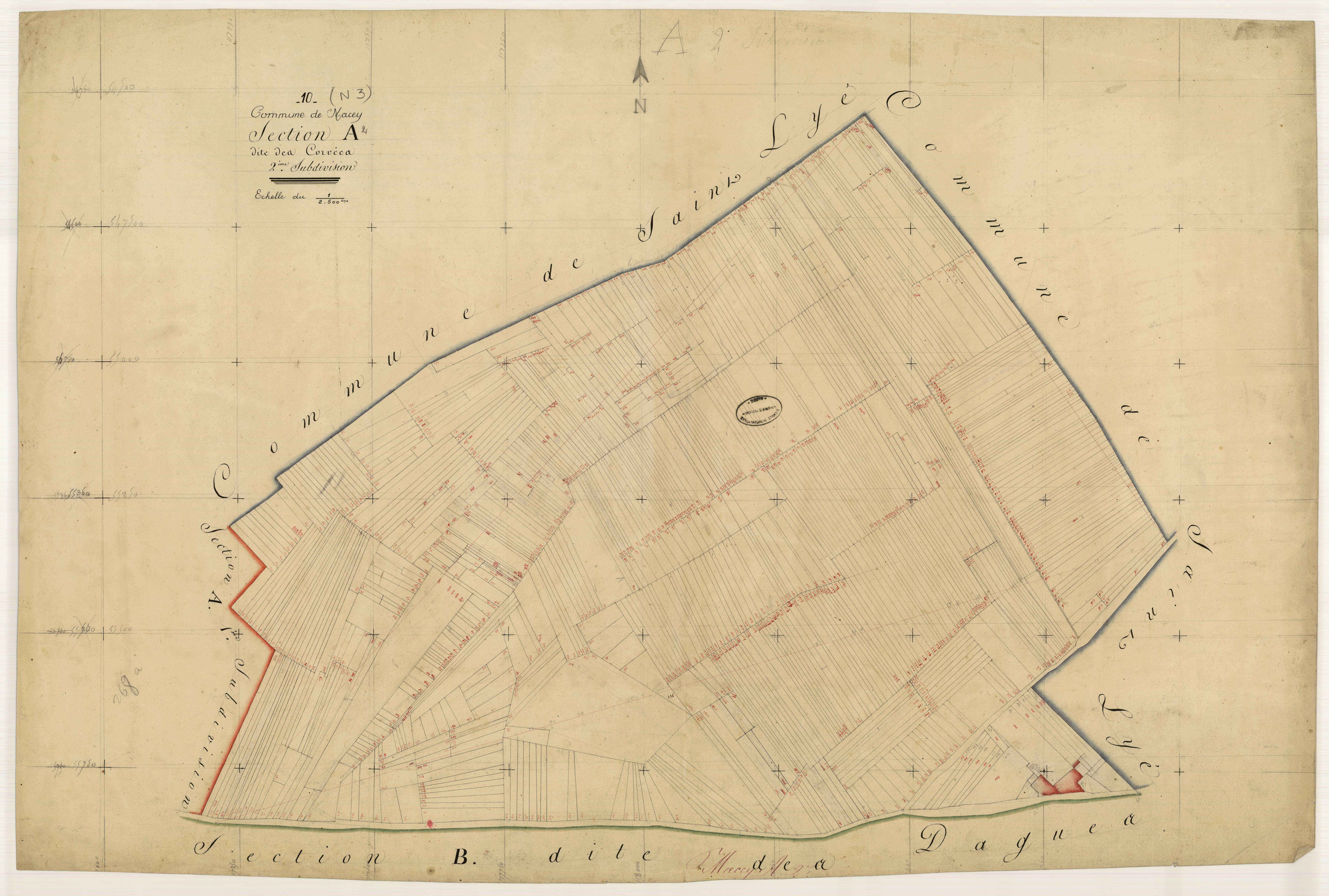 Macey, section A dite des corvées, feuille n° 2