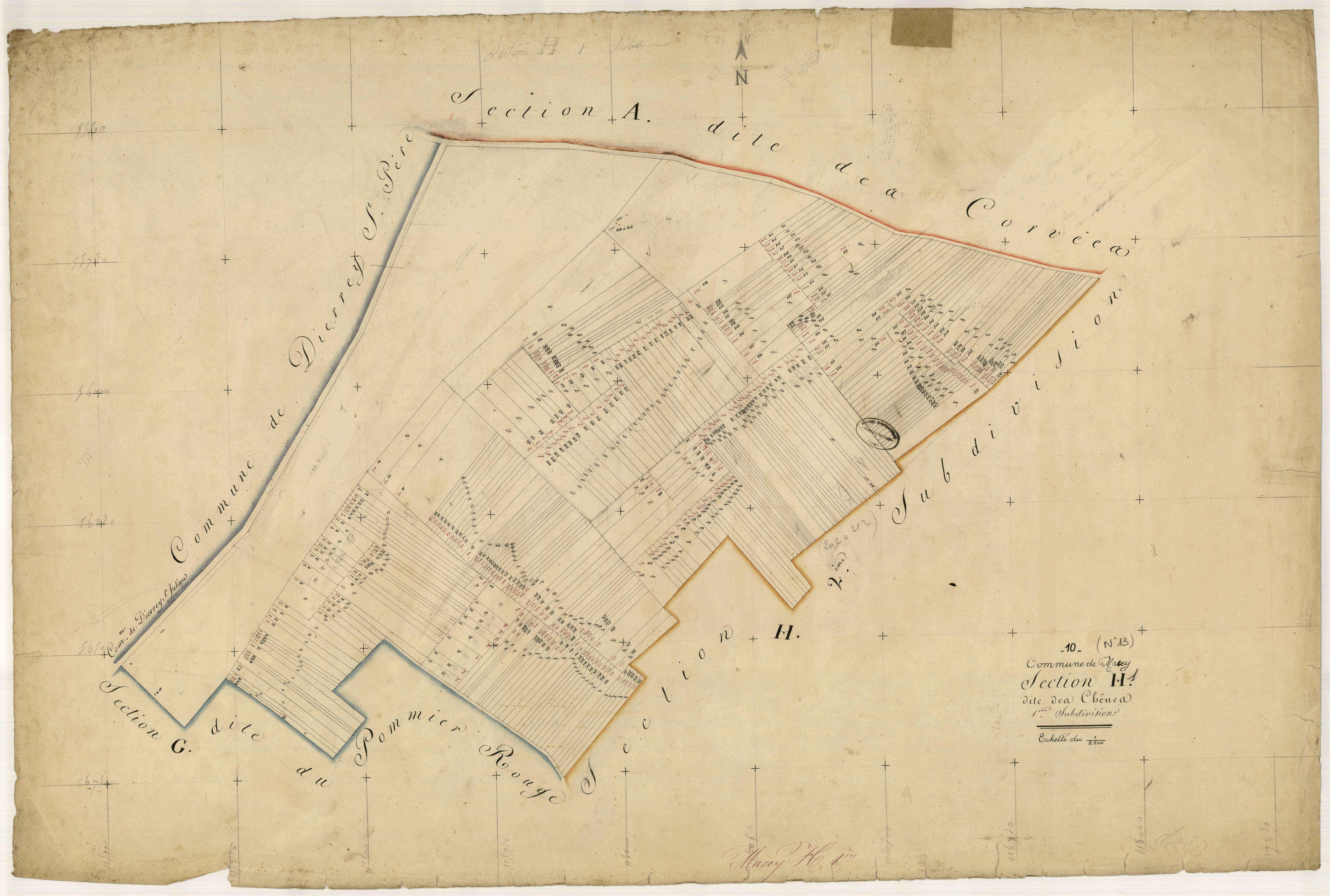Macey, section H dite des chênes, feuille n° 1