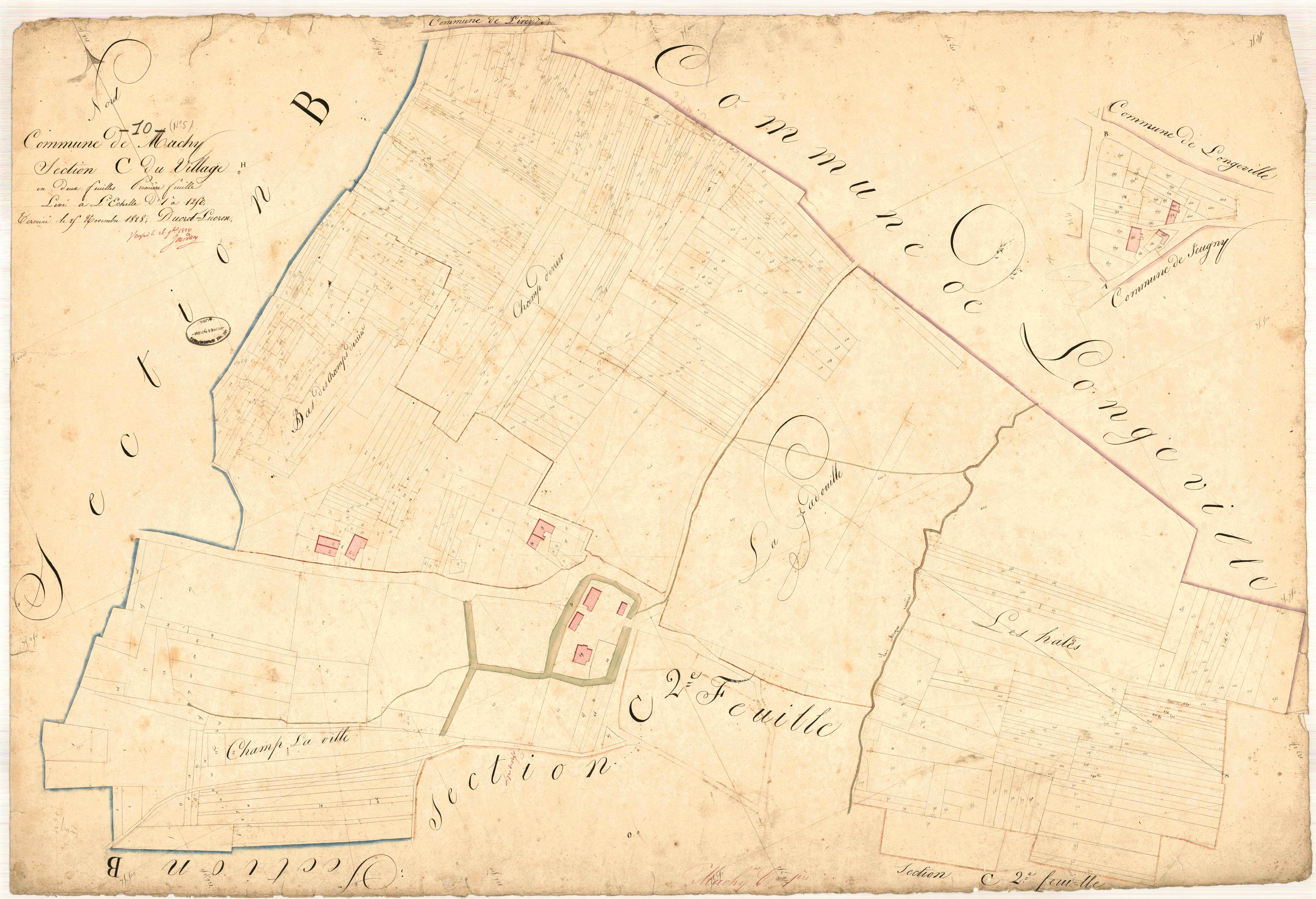 Machy, section C dite du village, feuille n° 1