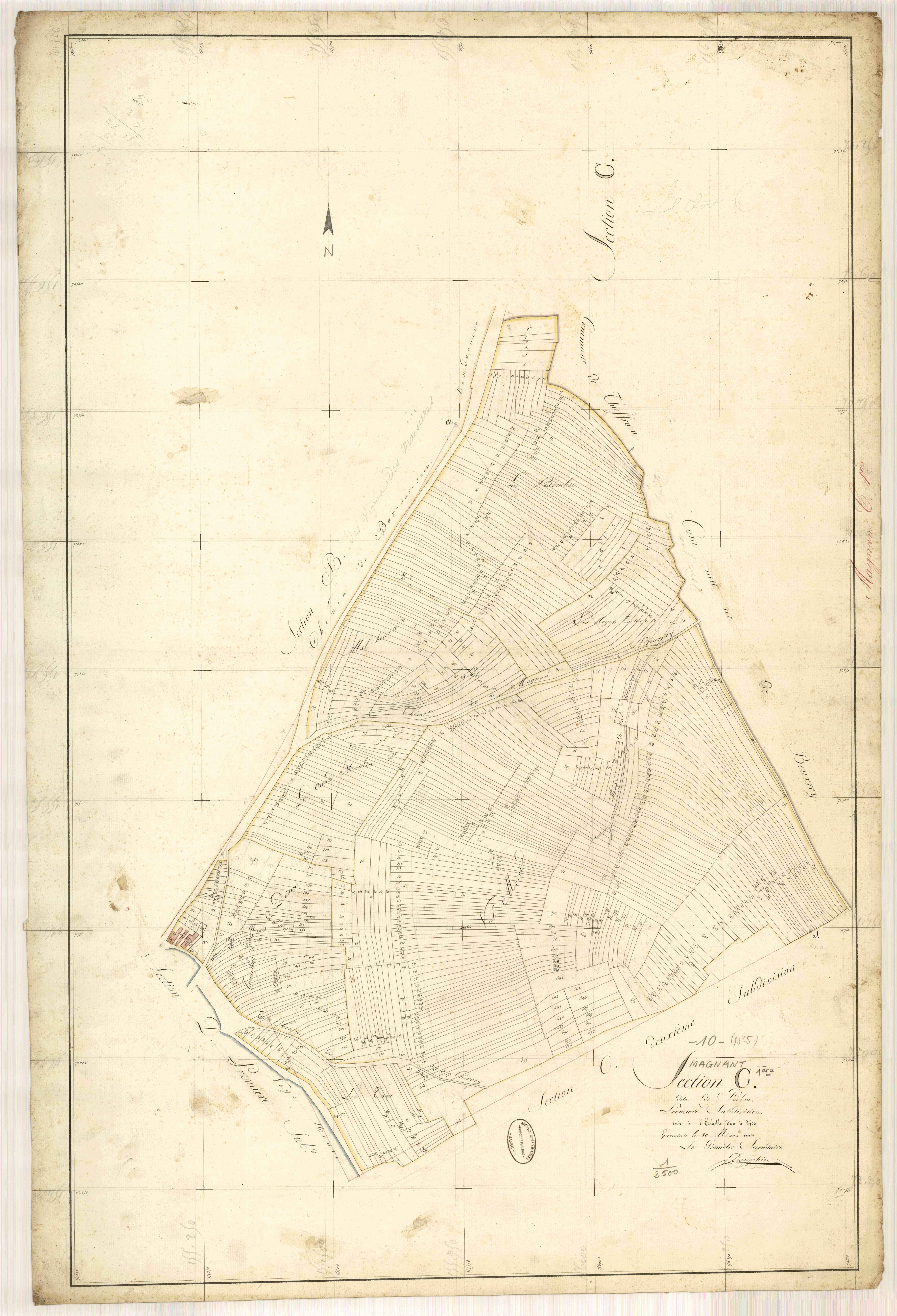 Magnant, section C dite de Poulna, feuille n° 1