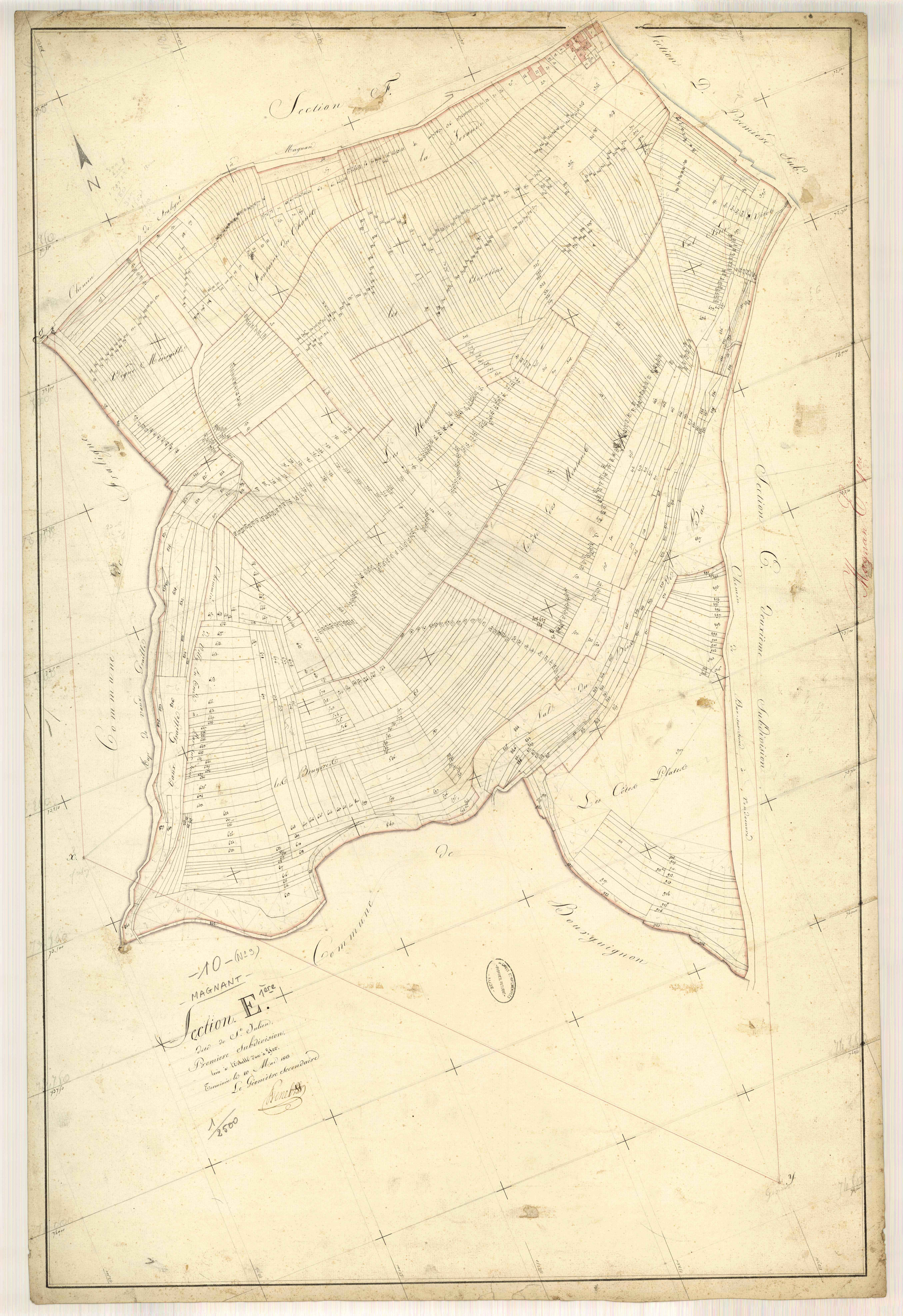 Magnant, section E dite de Saint Julien, feuille n° 1