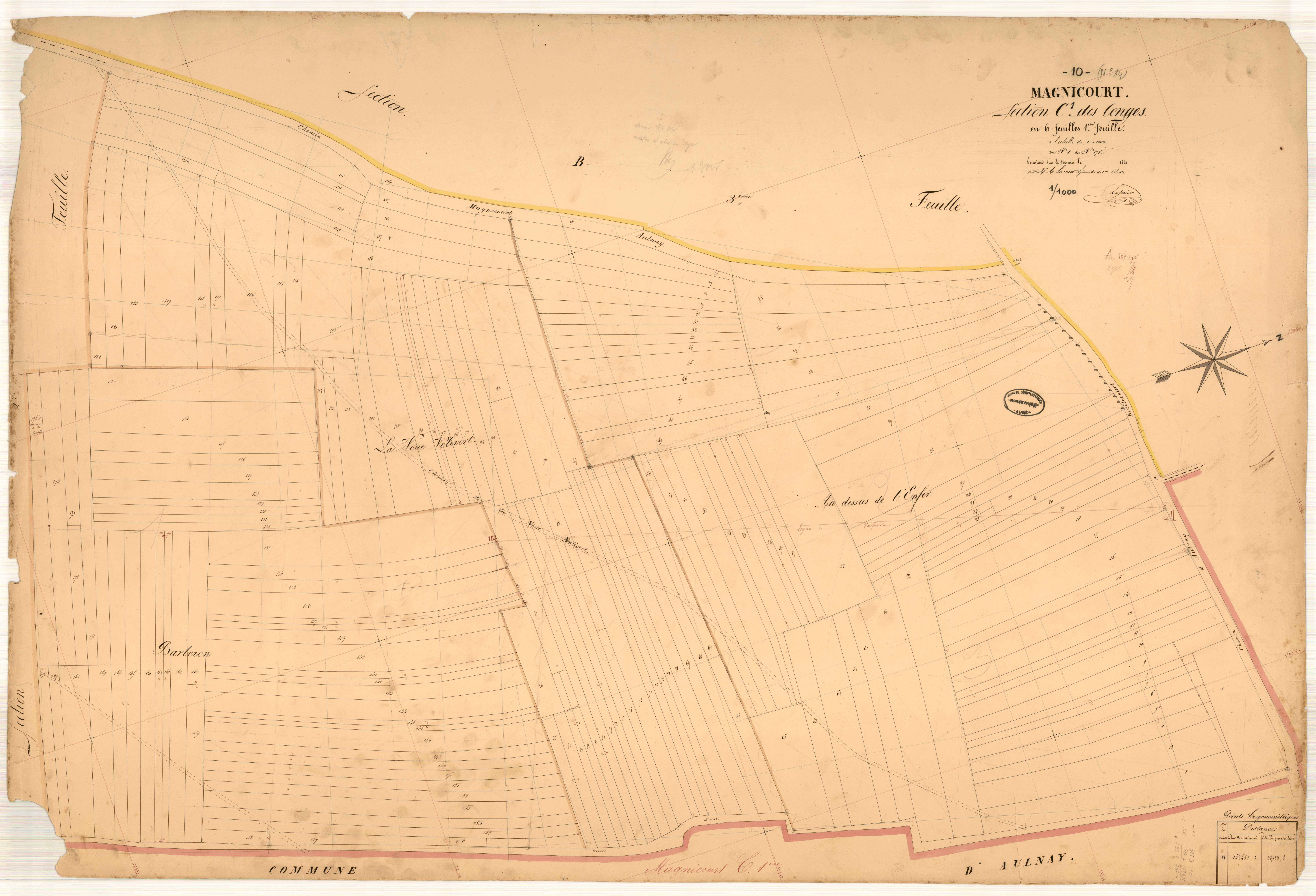 Magnicourt, section C dite des conges, feuille n° 1, parcelles n°1-175