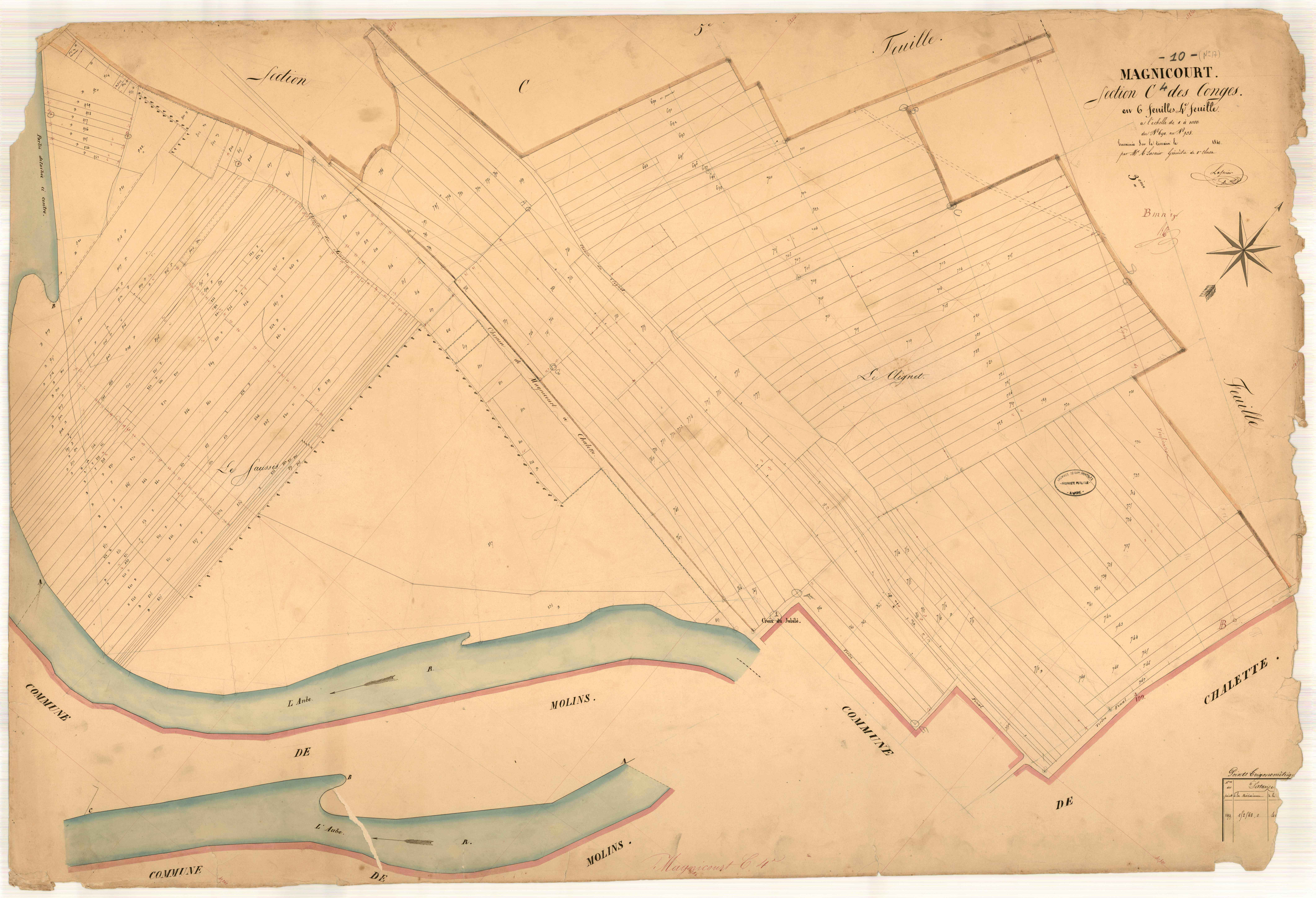 Magnicourt, section C dite des conges, feuille n° 4, parcelles n°690-935