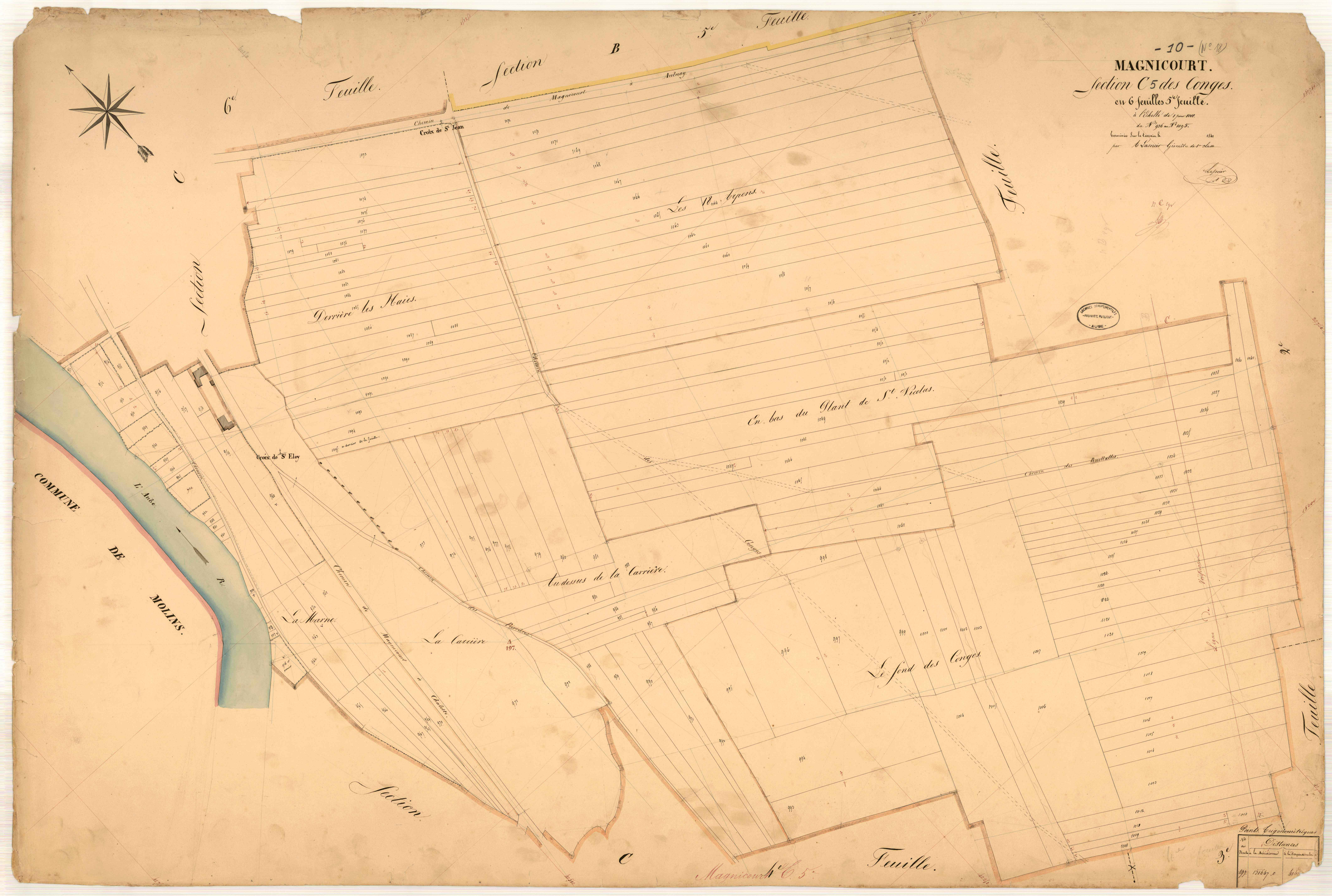 Magnicourt, section C dite des conges, feuille n° 5, parcelles n°936-1095