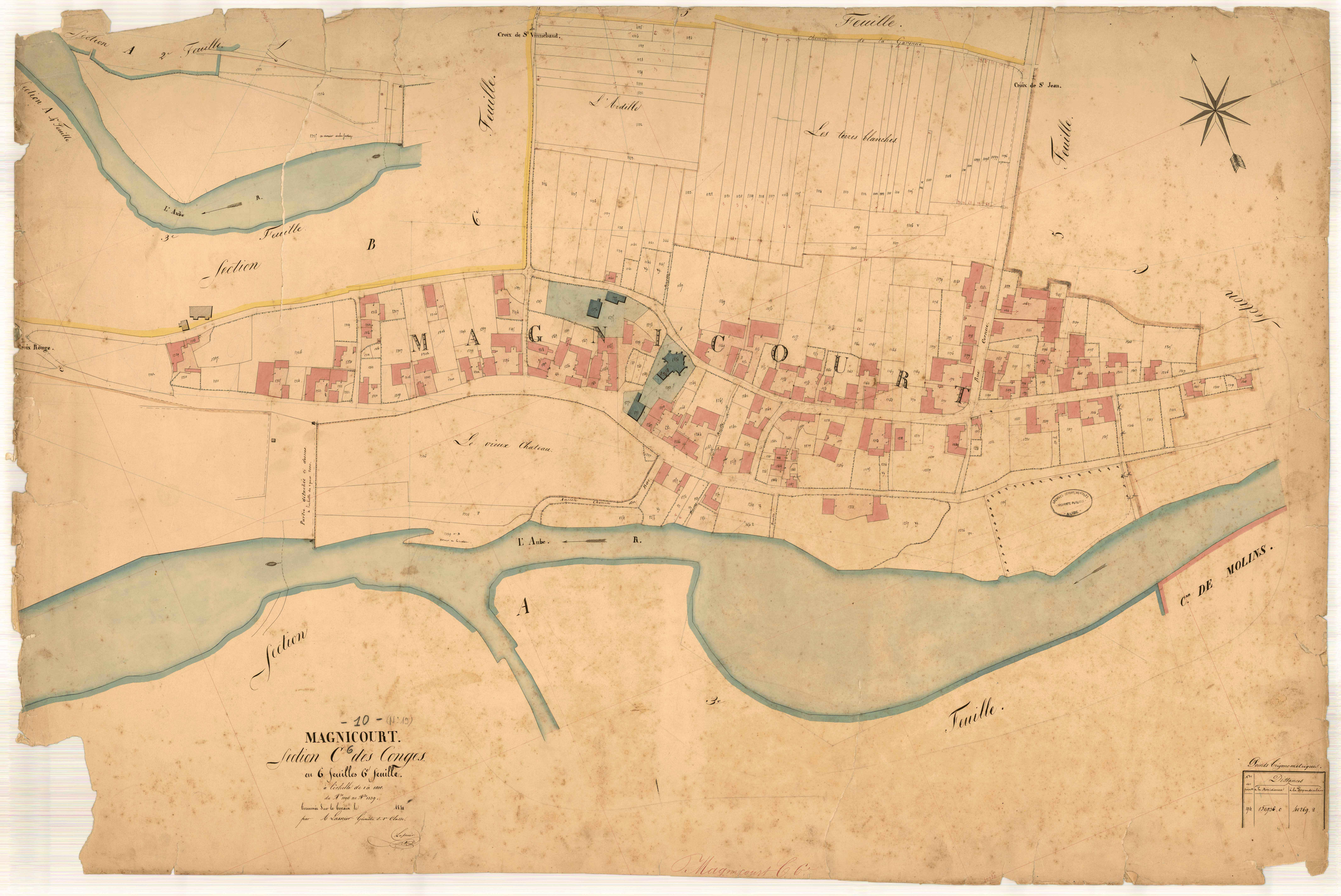 Magnicourt, section C dite des conges, feuille n° 6, parcelles n°1096-1339