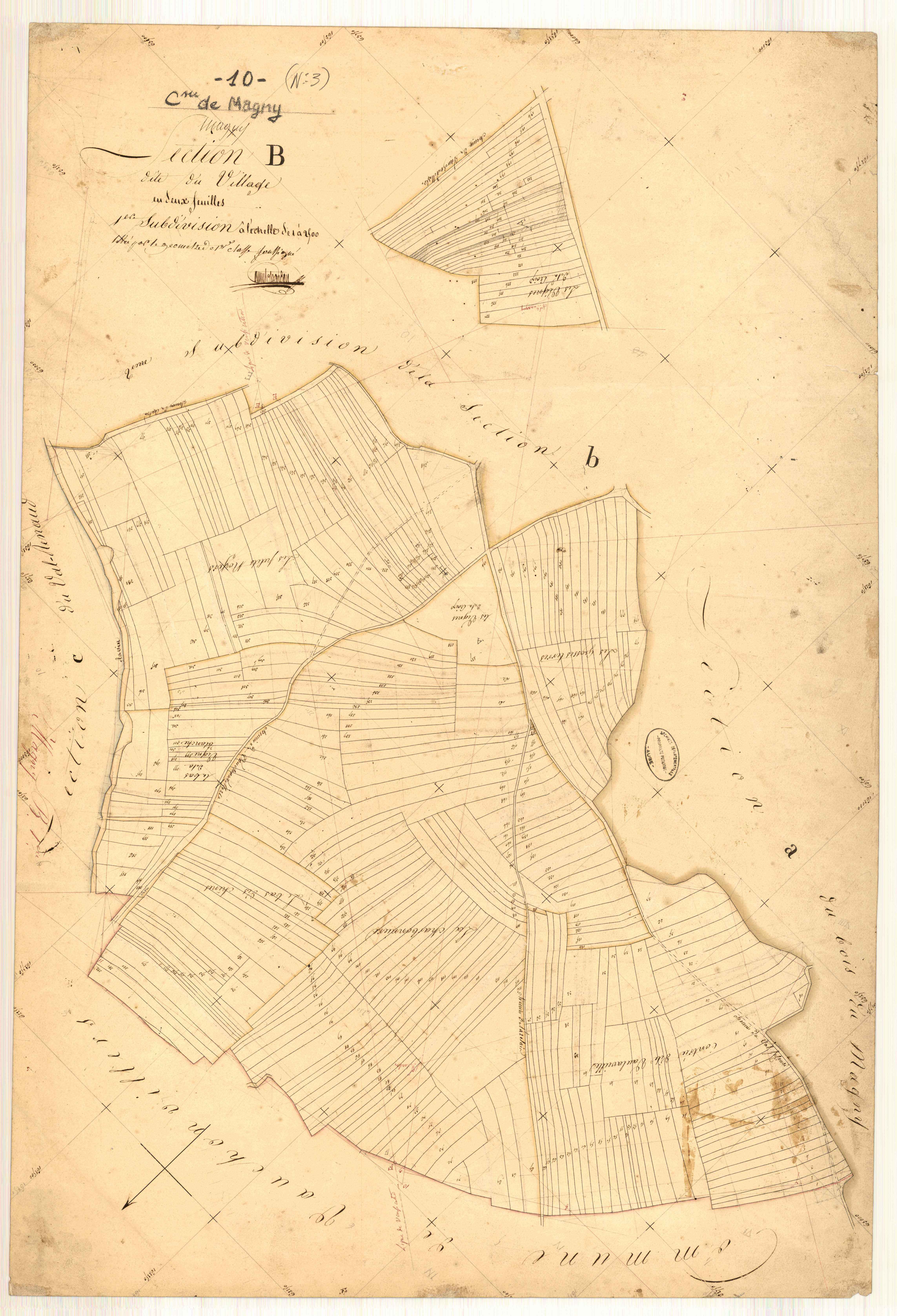 Magny-Fouchard, section B dite du village, feuille n° 1