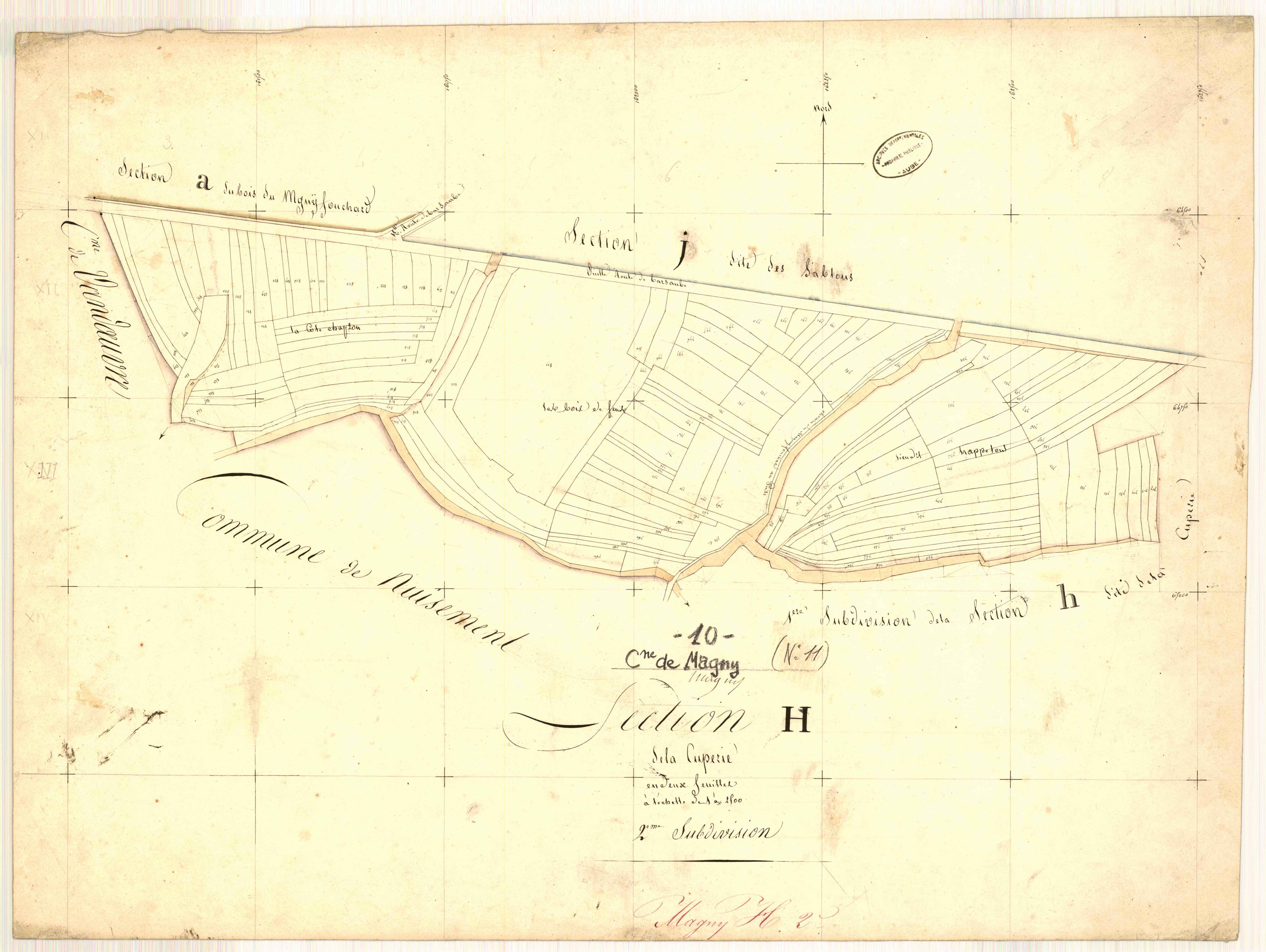 Magny-Fouchard, section H dite de la cuperie, feuille n° 2