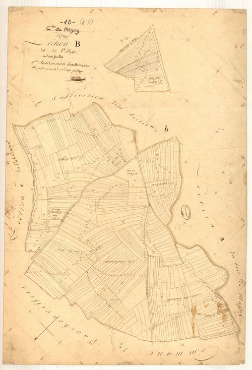 Magny-Fouchard, section B dite du village, feuille n° 1