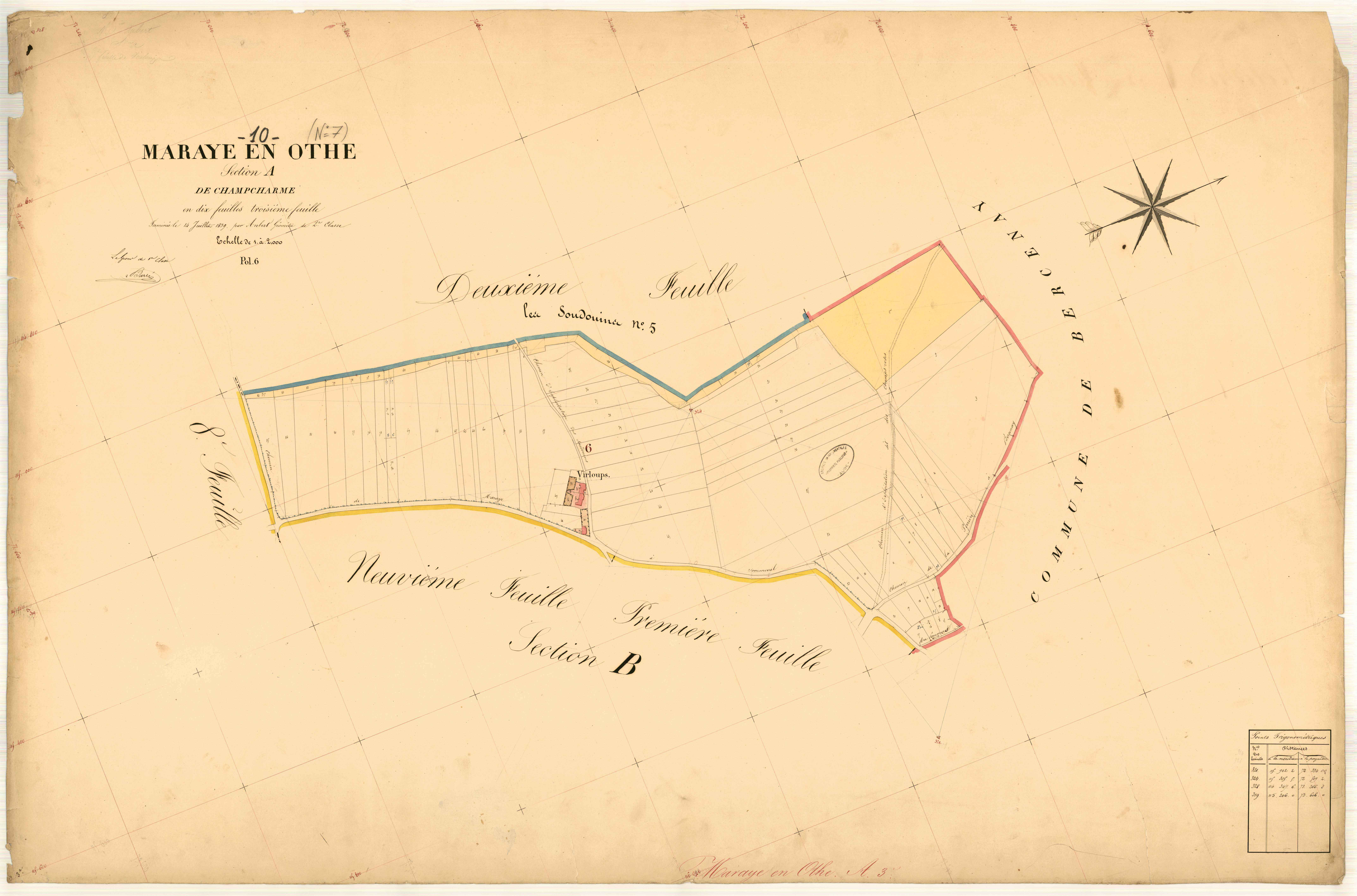 Maraye-en-Othe, section A dite de Champcharme, feuille n° 3