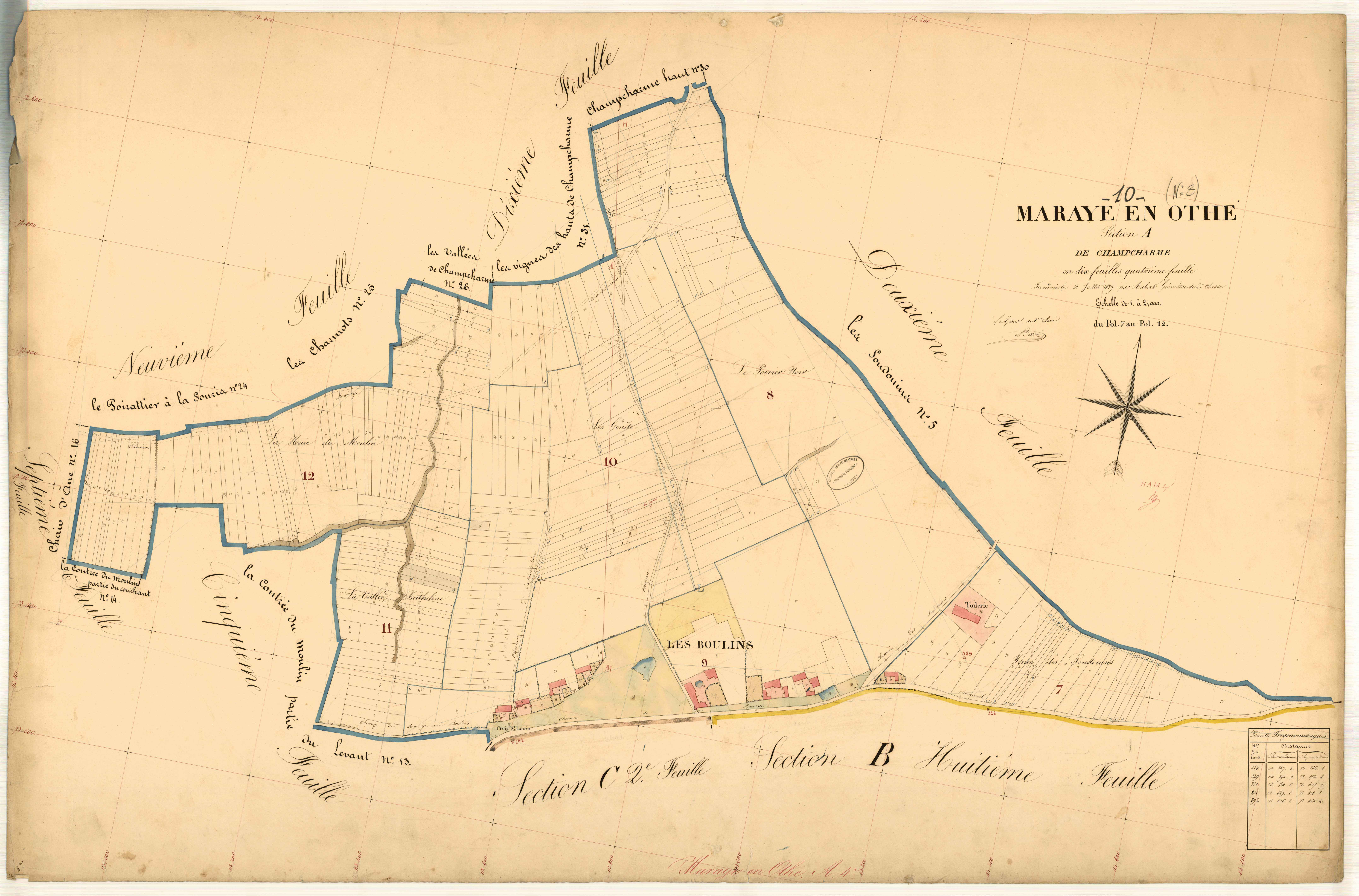 Maraye-en-Othe, section A dite de Champcharme, feuille n° 4