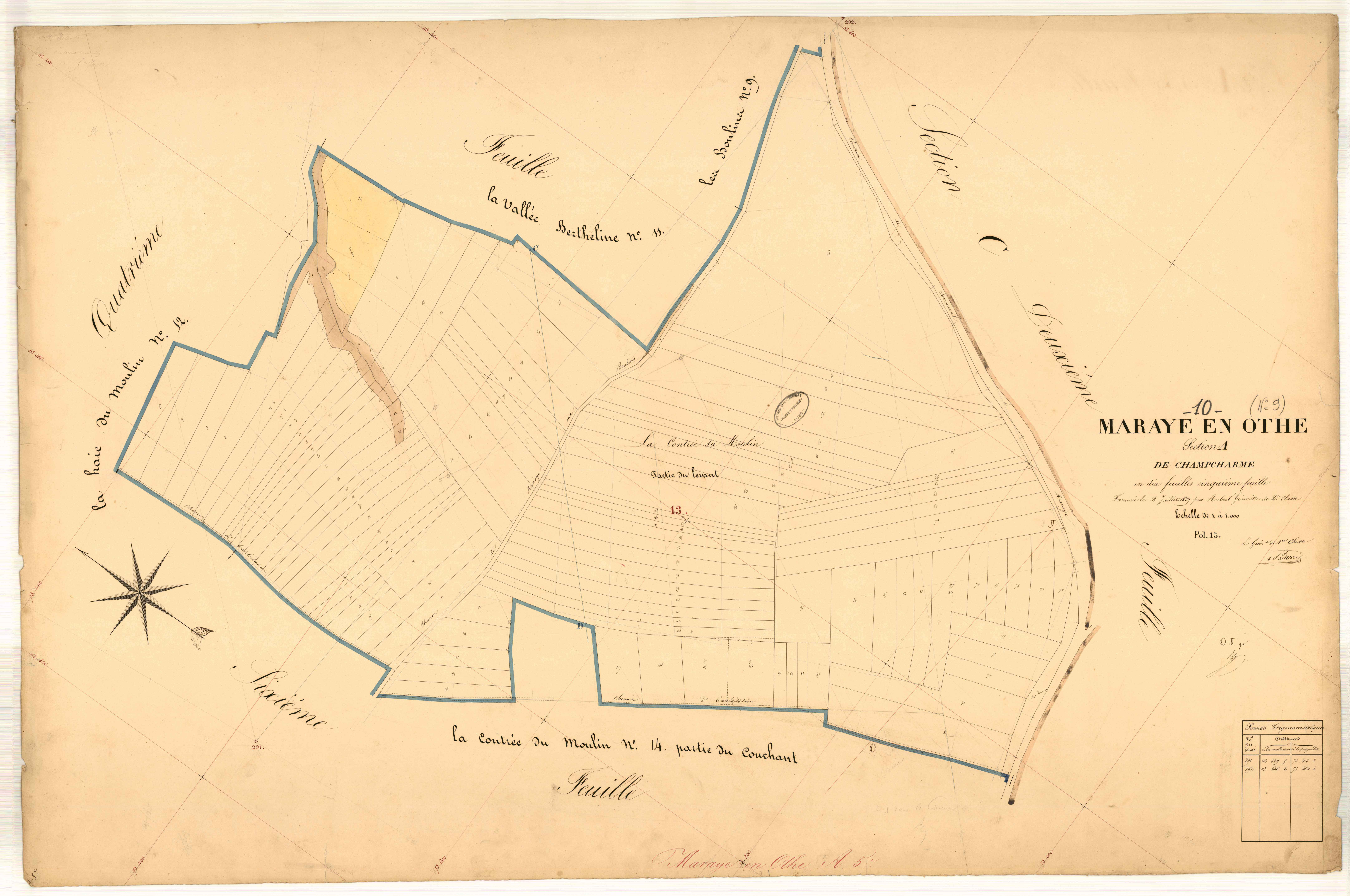 Maraye-en-Othe, section A dite de Champcharme, feuille n° 5
