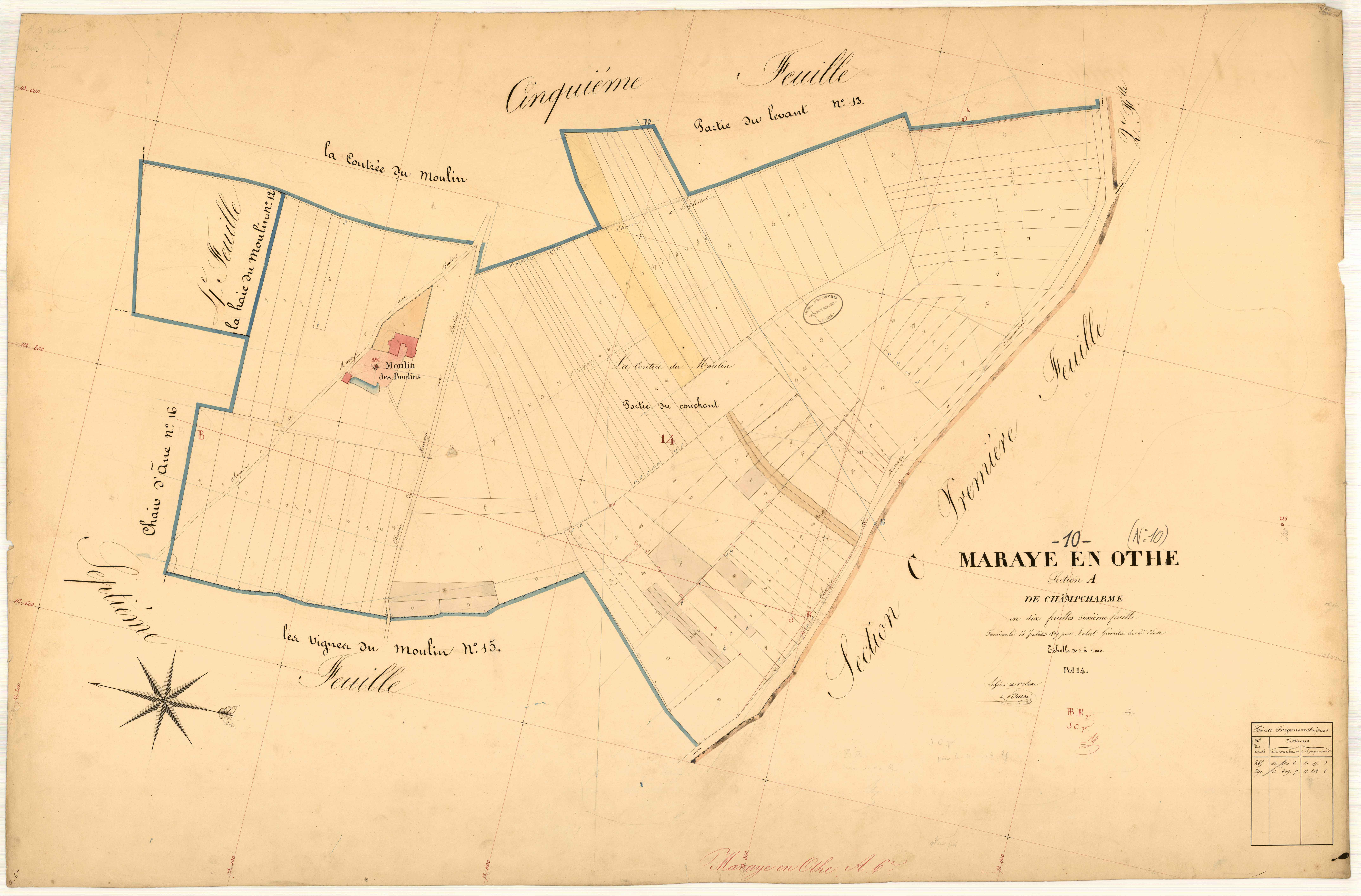 Maraye-en-Othe, section A dite de Champcharme, feuille n° 6