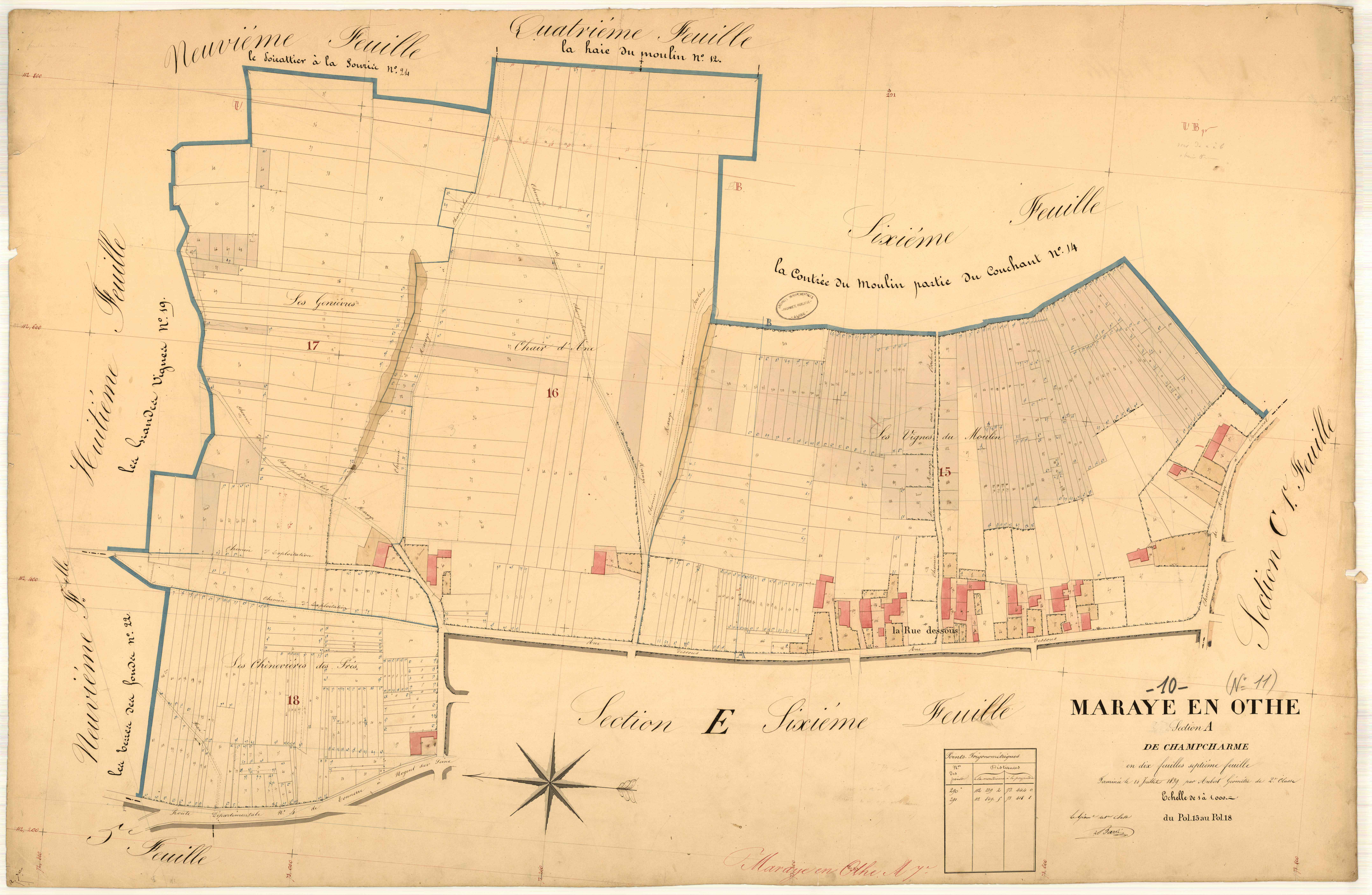 Maraye-en-Othe, section A dite de Champcharme, feuille n° 7