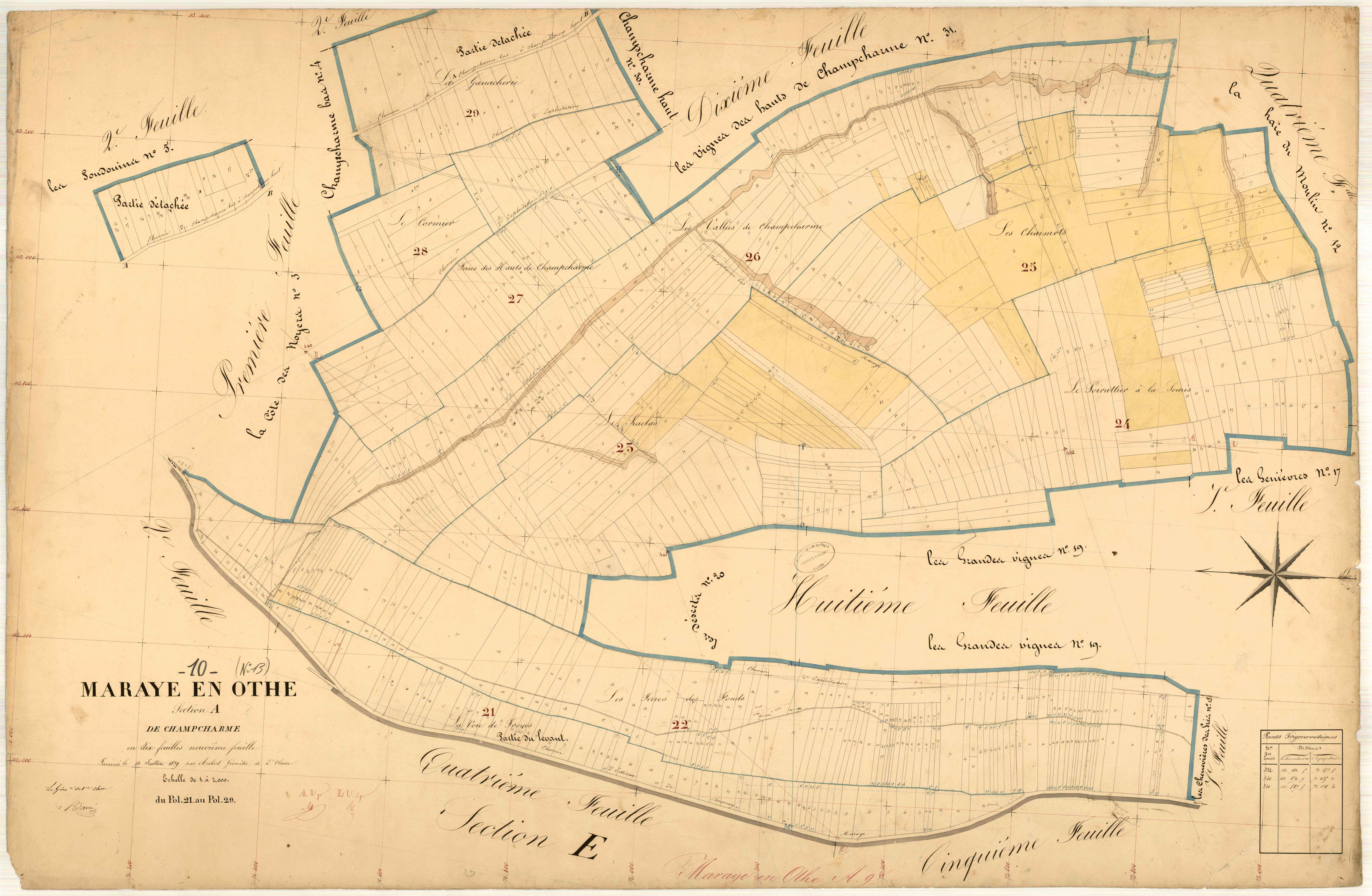 Maraye-en-Othe, section A dite de Champcharme, feuille n° 9