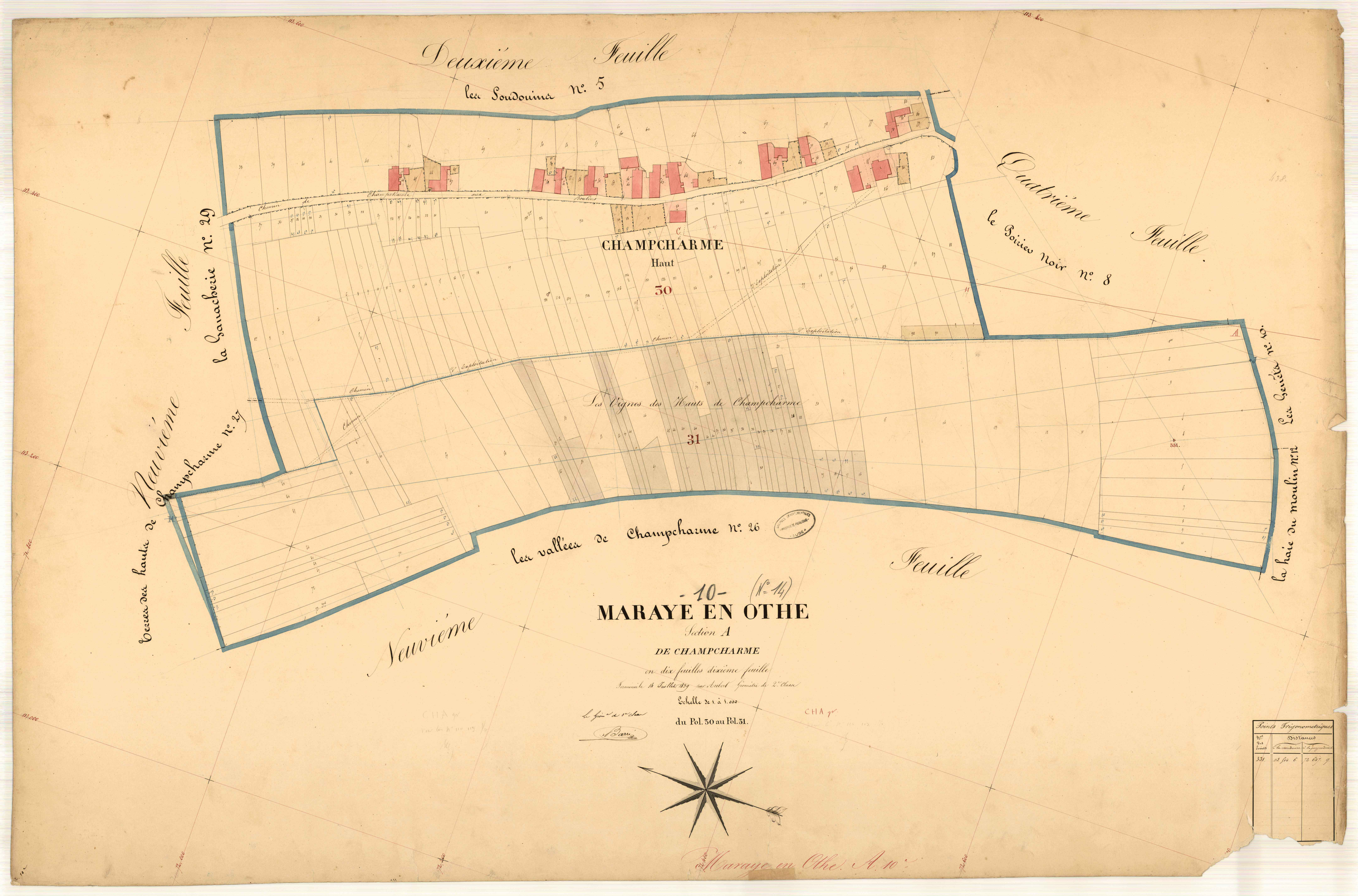 Maraye-en-Othe, section A dite de Champcharme, feuille n° 10