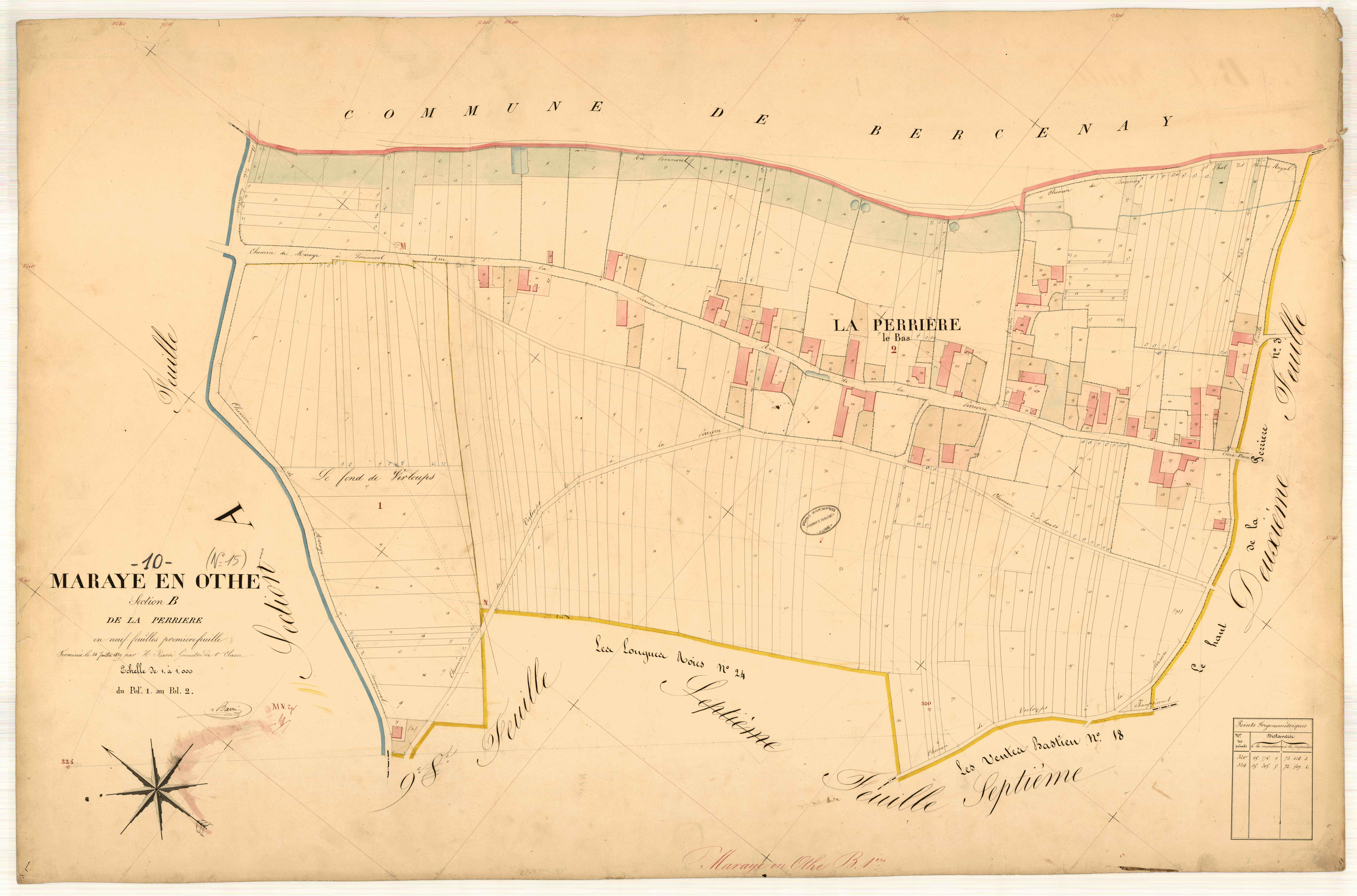 Maraye-en-Othe, section B dite de la perrière, feuille n° 1