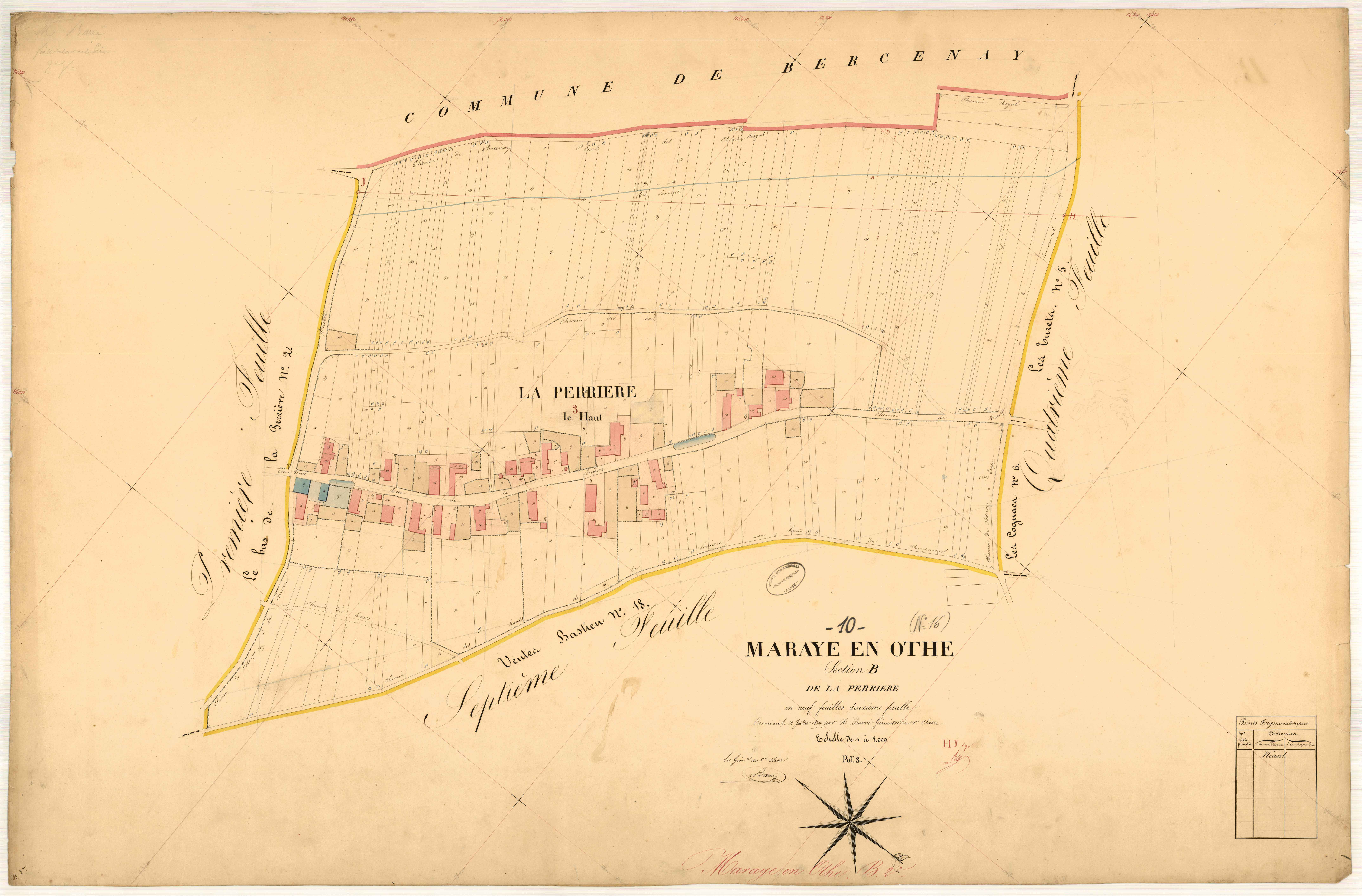 Maraye-en-Othe, section B dite de la perrière, feuille n° 2