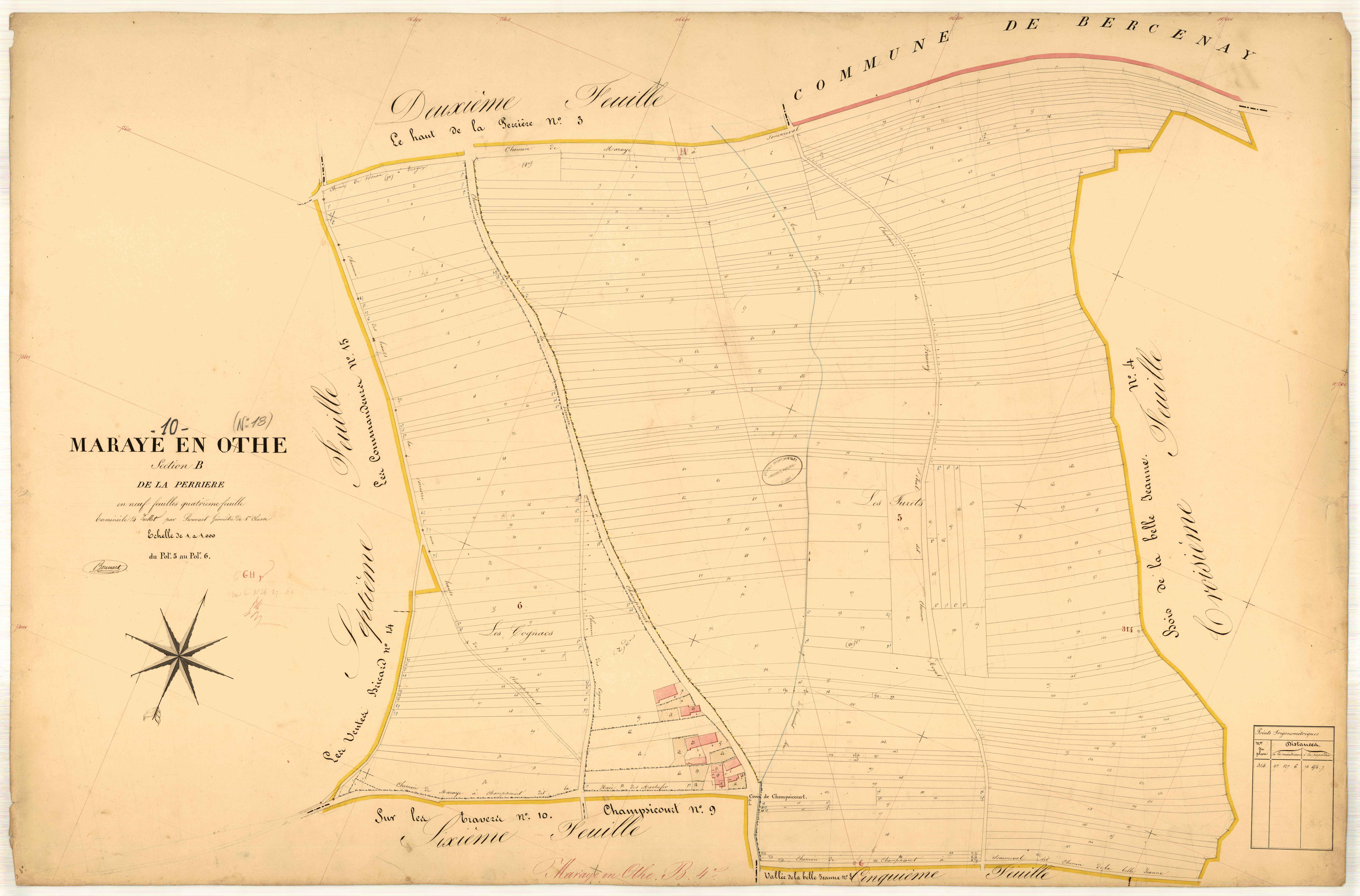 Maraye-en-Othe, section B dite de la perrière, feuille n° 4