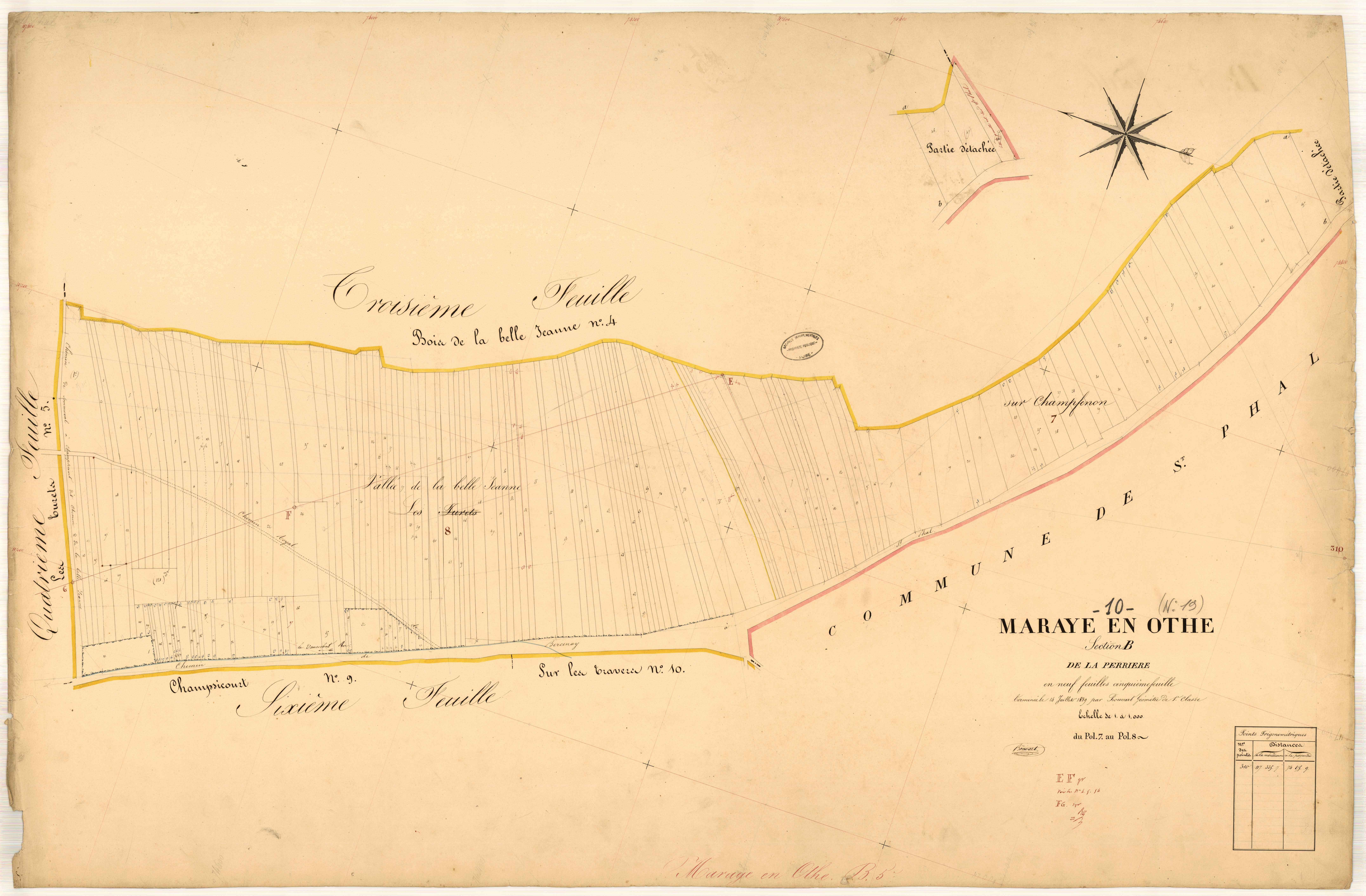 Maraye-en-Othe, section B dite de la perrière, feuille n° 5