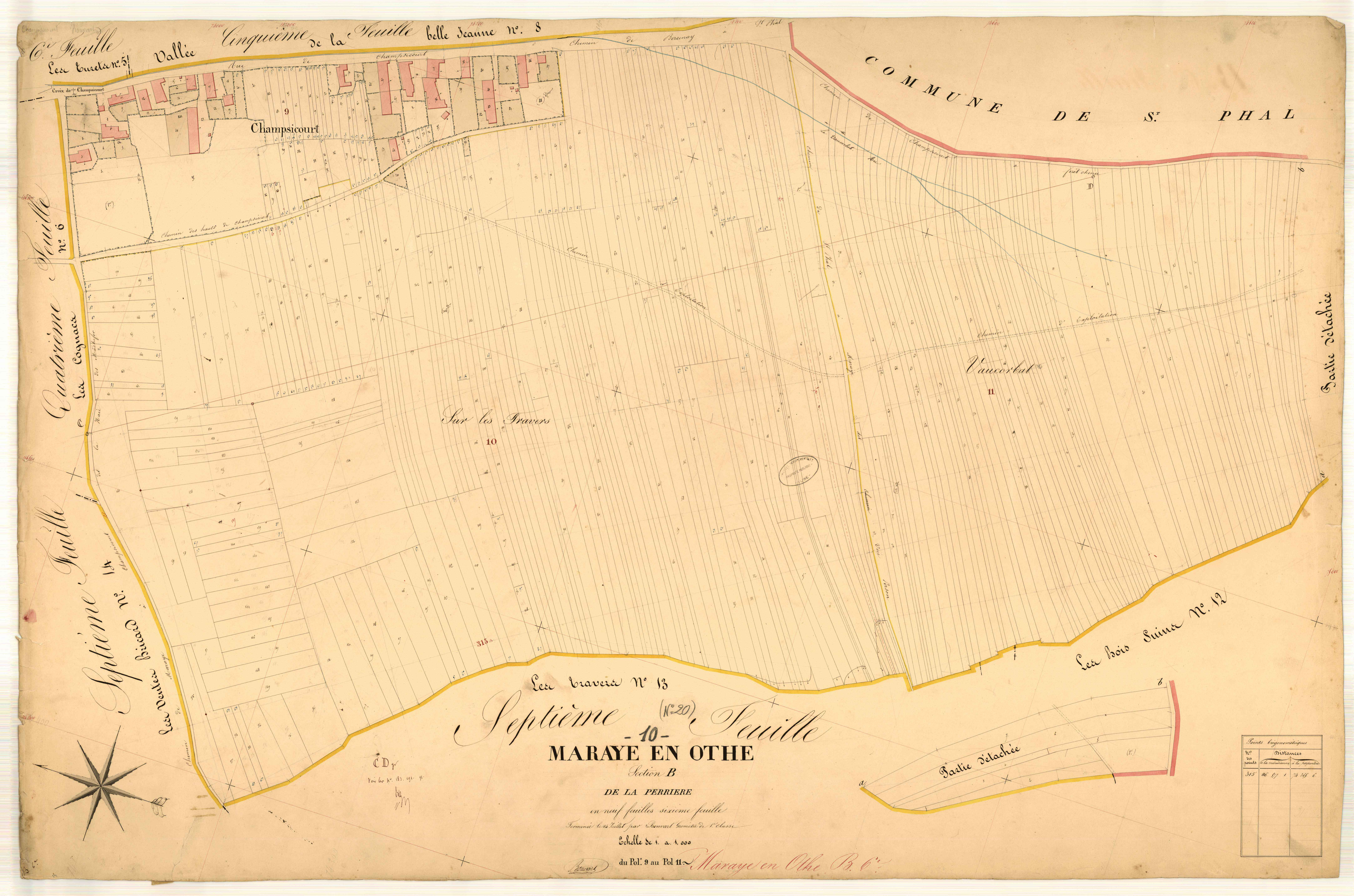 Maraye-en-Othe, section B dite de la perrière, feuille n° 6