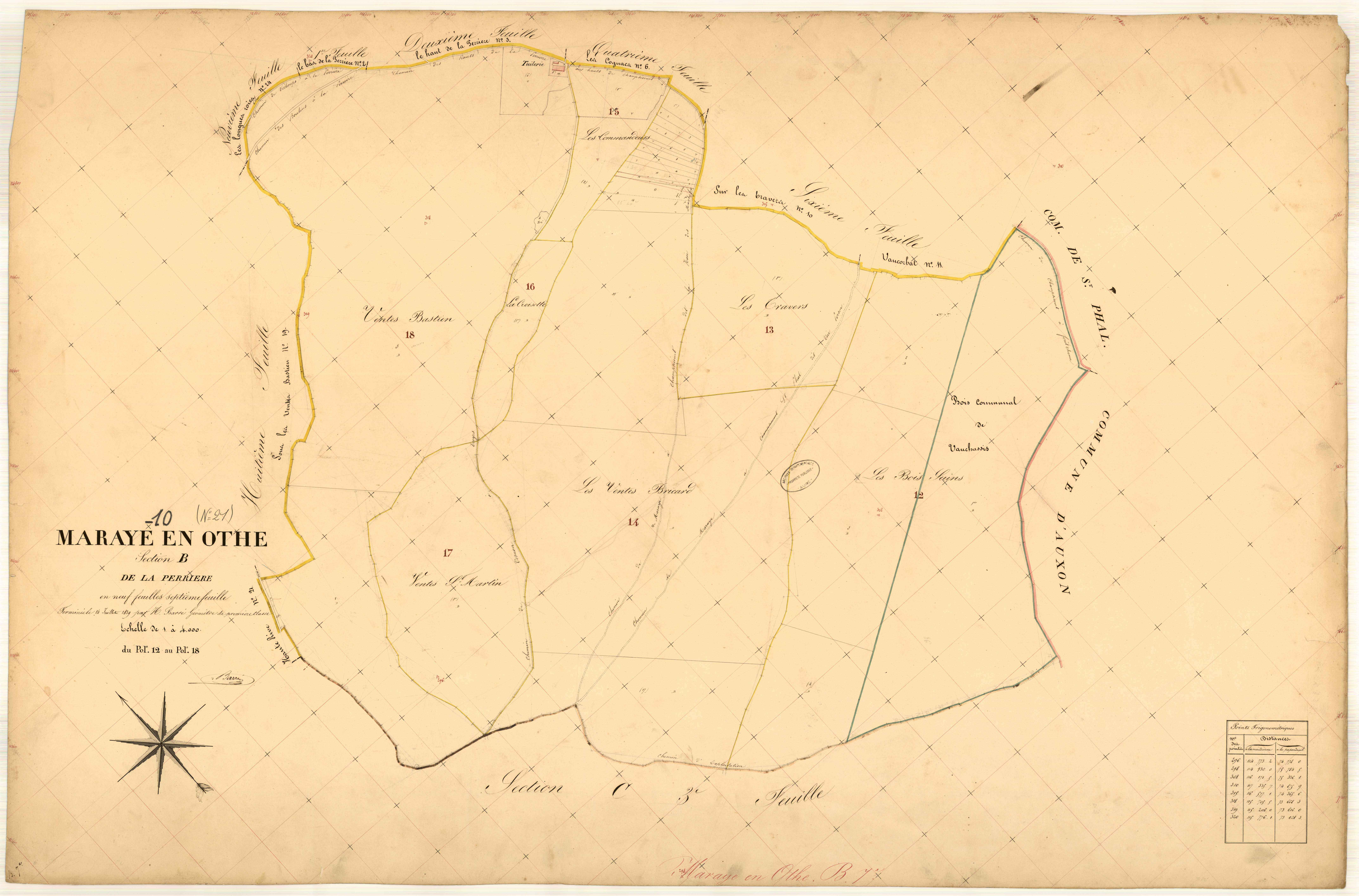 Maraye-en-Othe, section B dite de la perrière, feuille n° 7