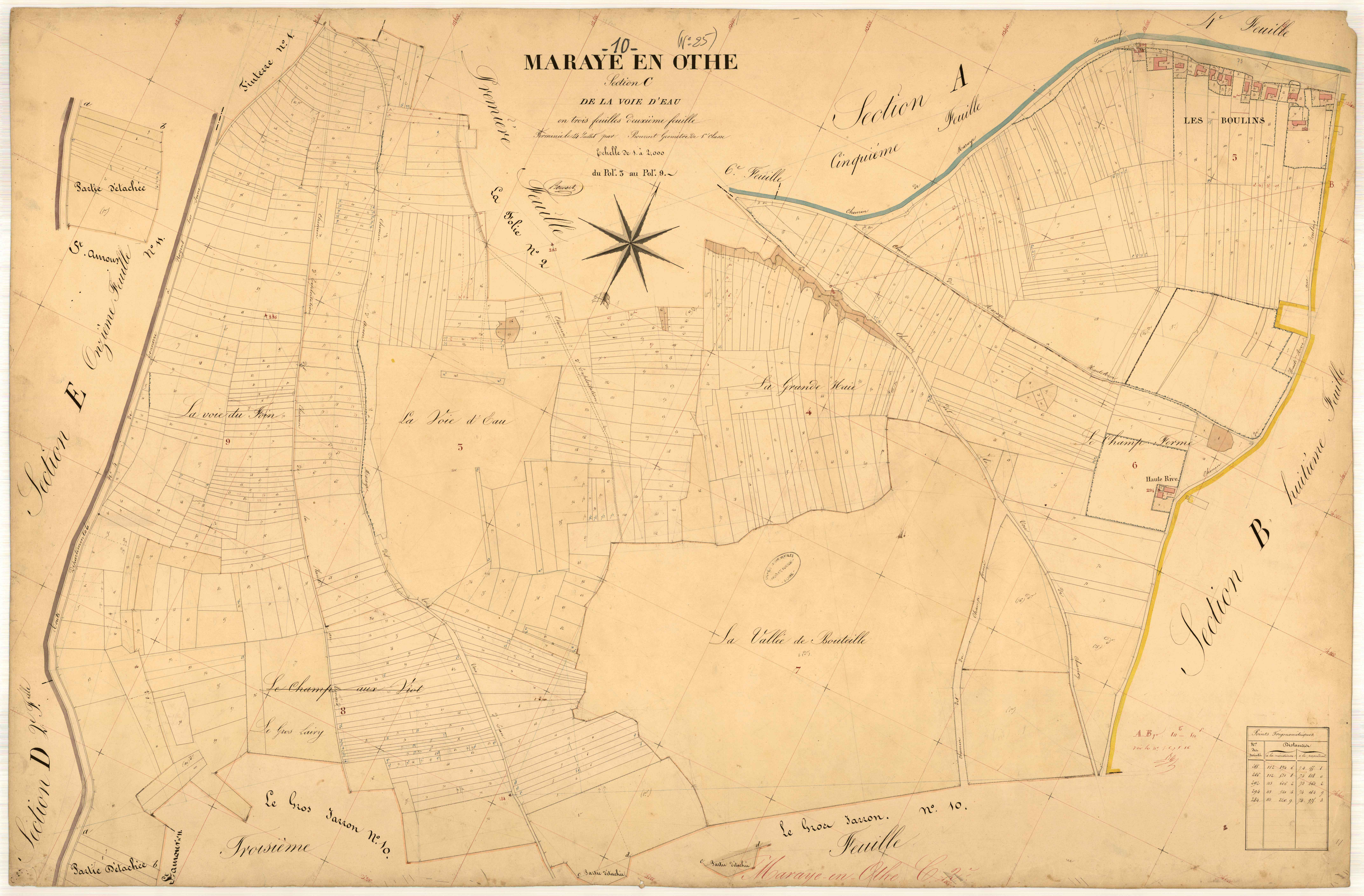 Maraye-en-Othe, section C dite de la voie d'eau, feuille n° 2