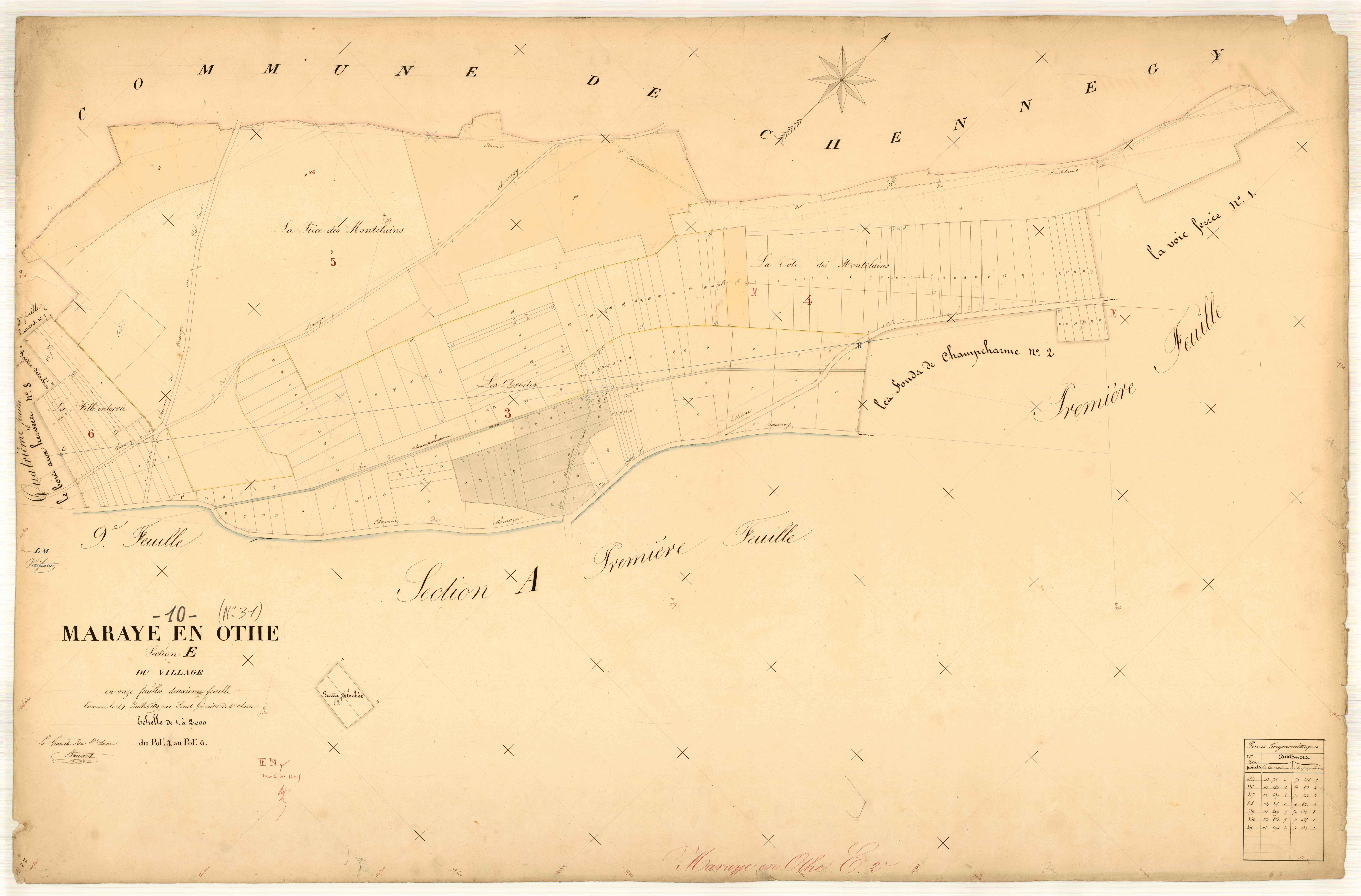 Maraye-en-Othe, section E dite du village, feuille n° 2