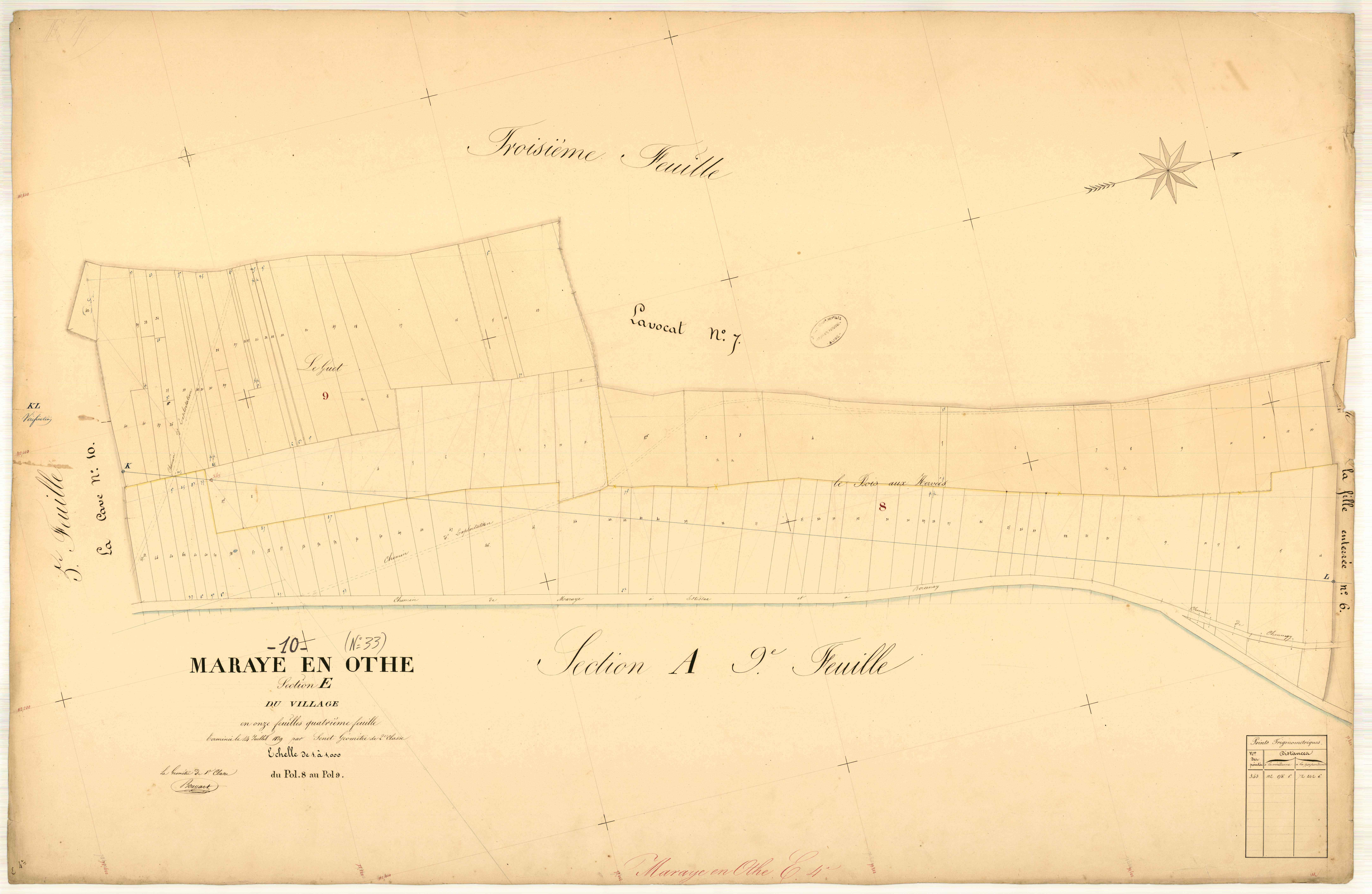 Maraye-en-Othe, section E dite du village, feuille n° 4