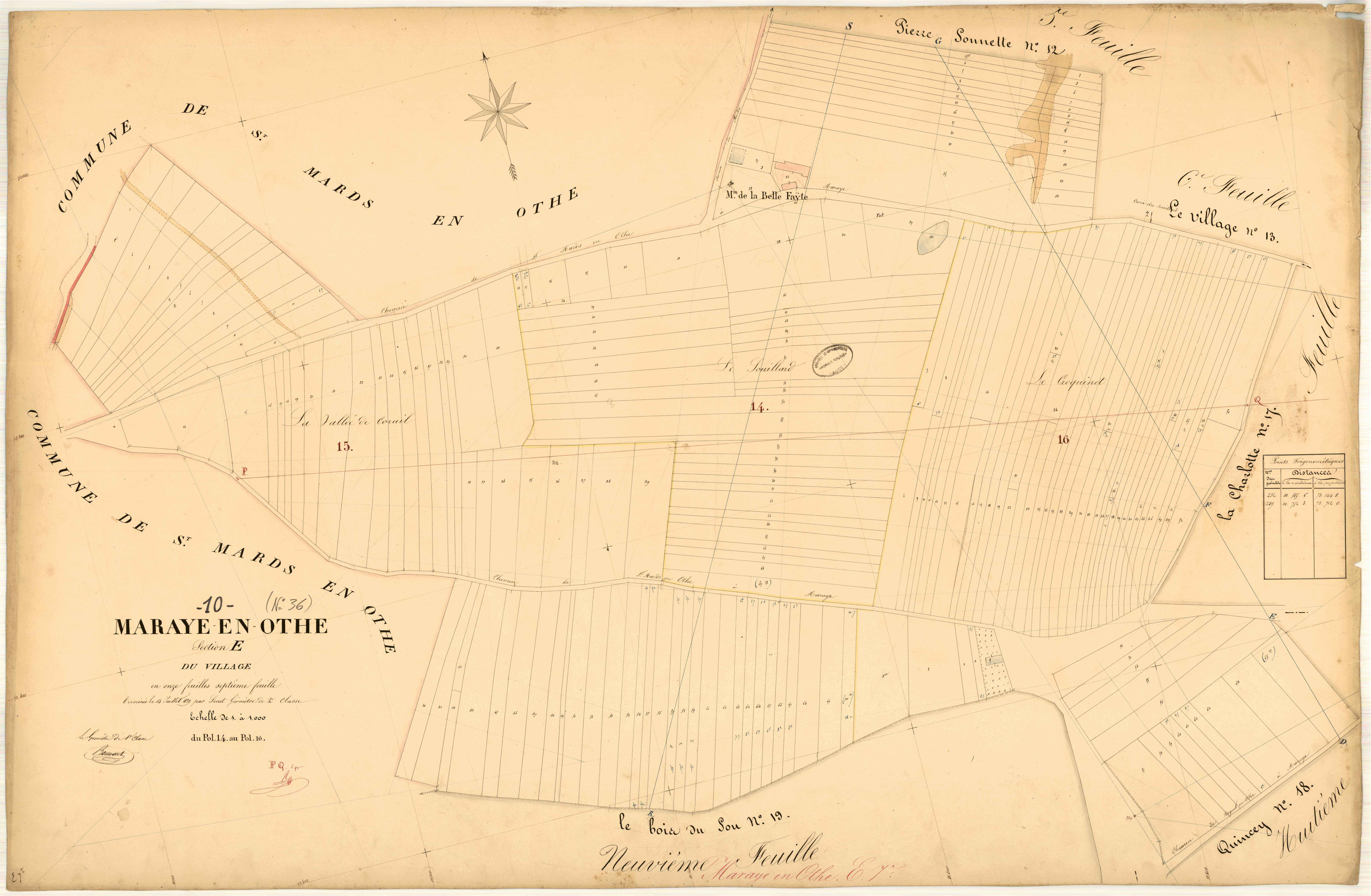 Maraye-en-Othe, section E dite du village, feuille n° 7