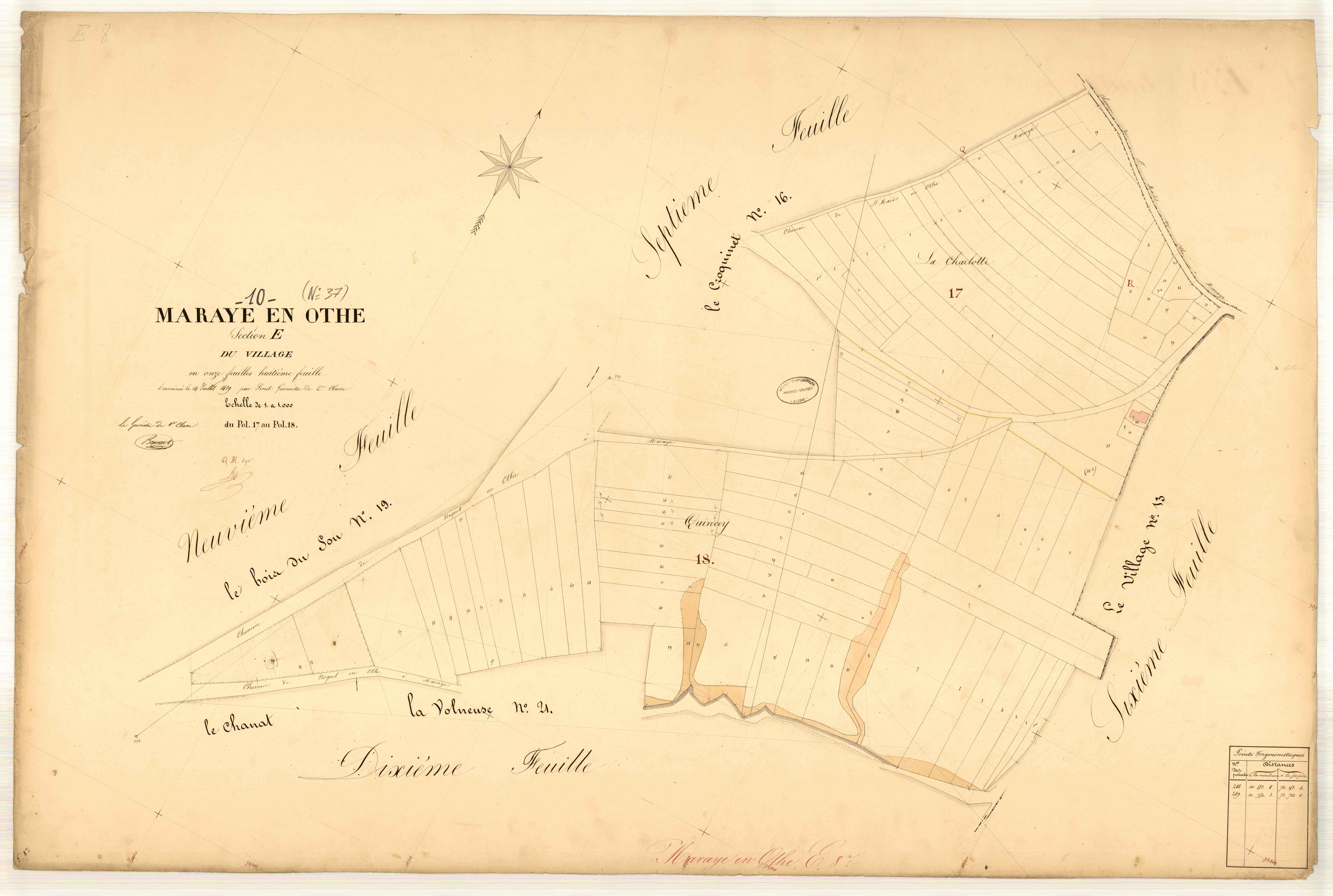 Maraye-en-Othe, section E dite du village, feuille n° 8