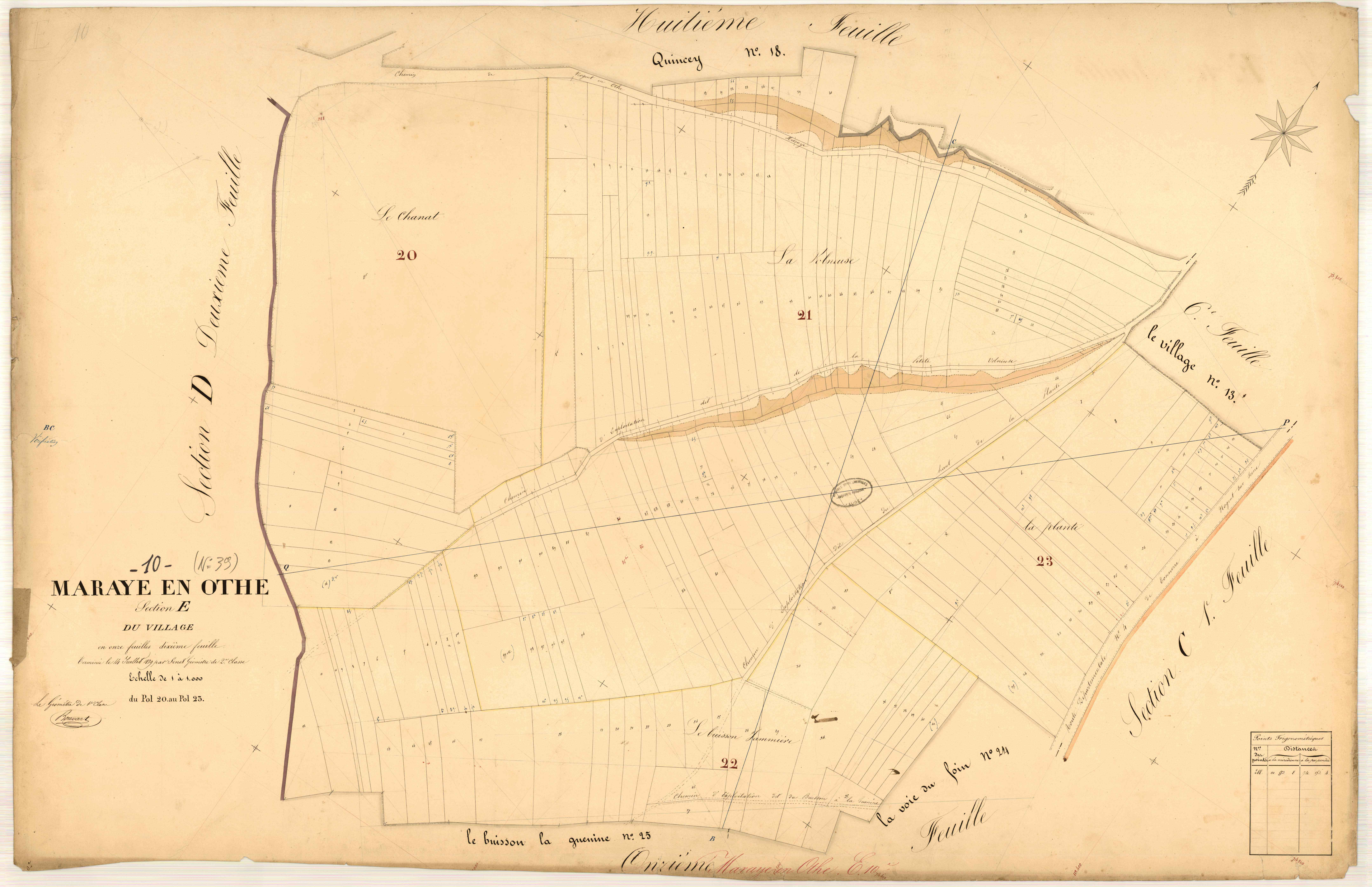 Maraye-en-Othe, section E dite du village, feuille n° 10