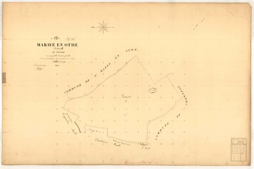 Maraye-en-Othe, section E dite du village, feuille n° 3