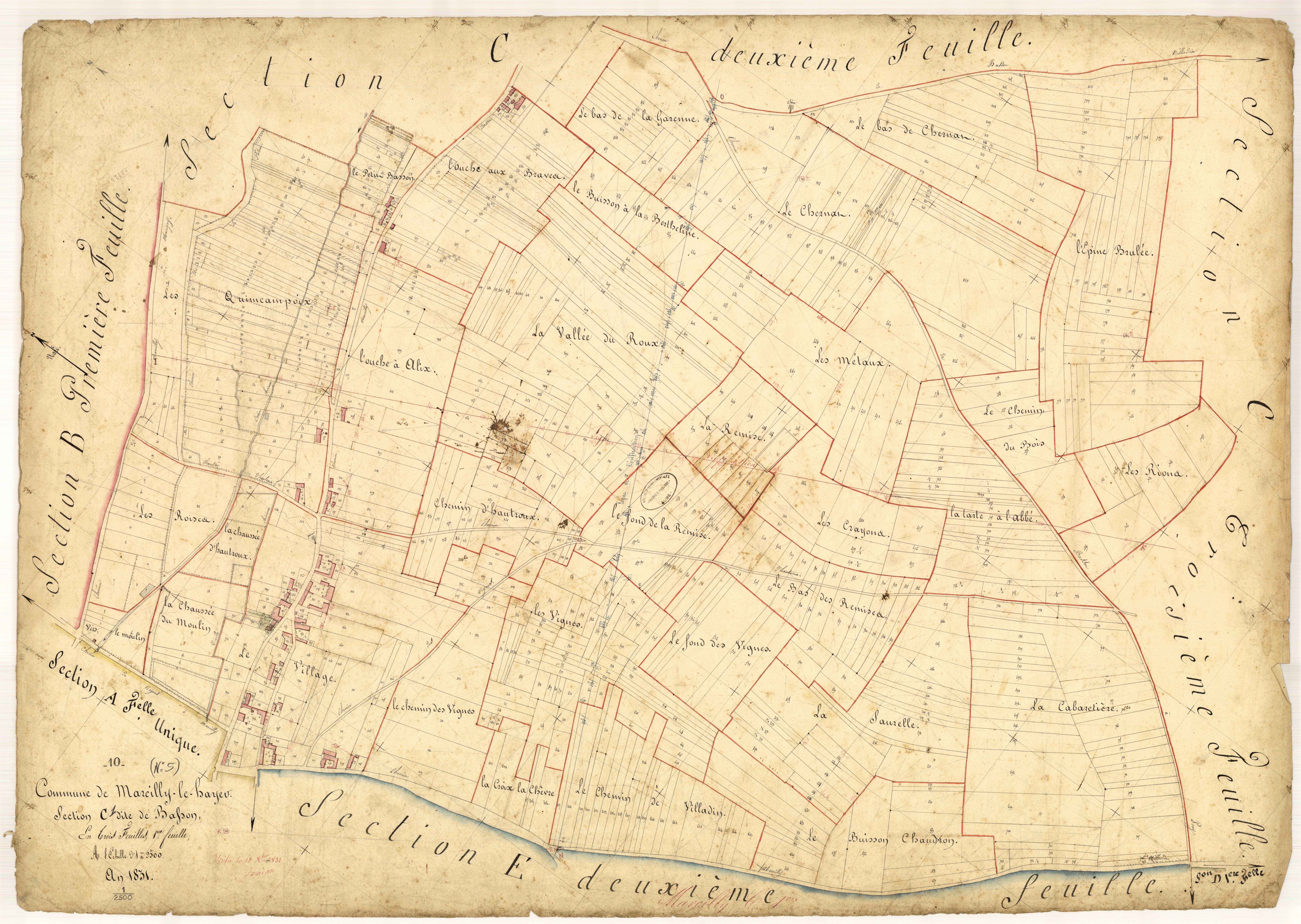 Marcilly-le-Hayer, section C dite de Basson, feuille n° 1