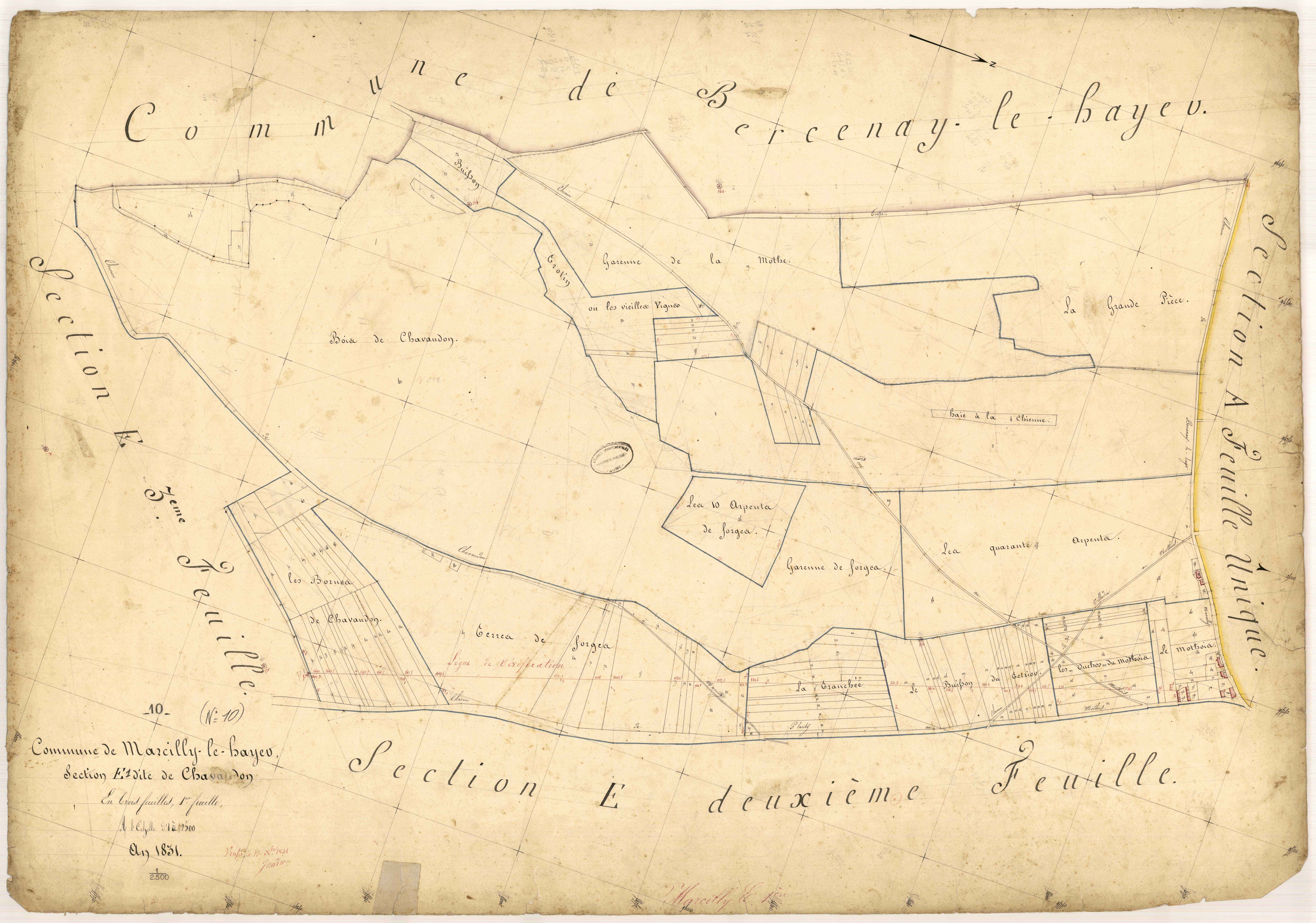 Marcilly-le-Hayer, section E dite de Chavaudon, feuille n° 1