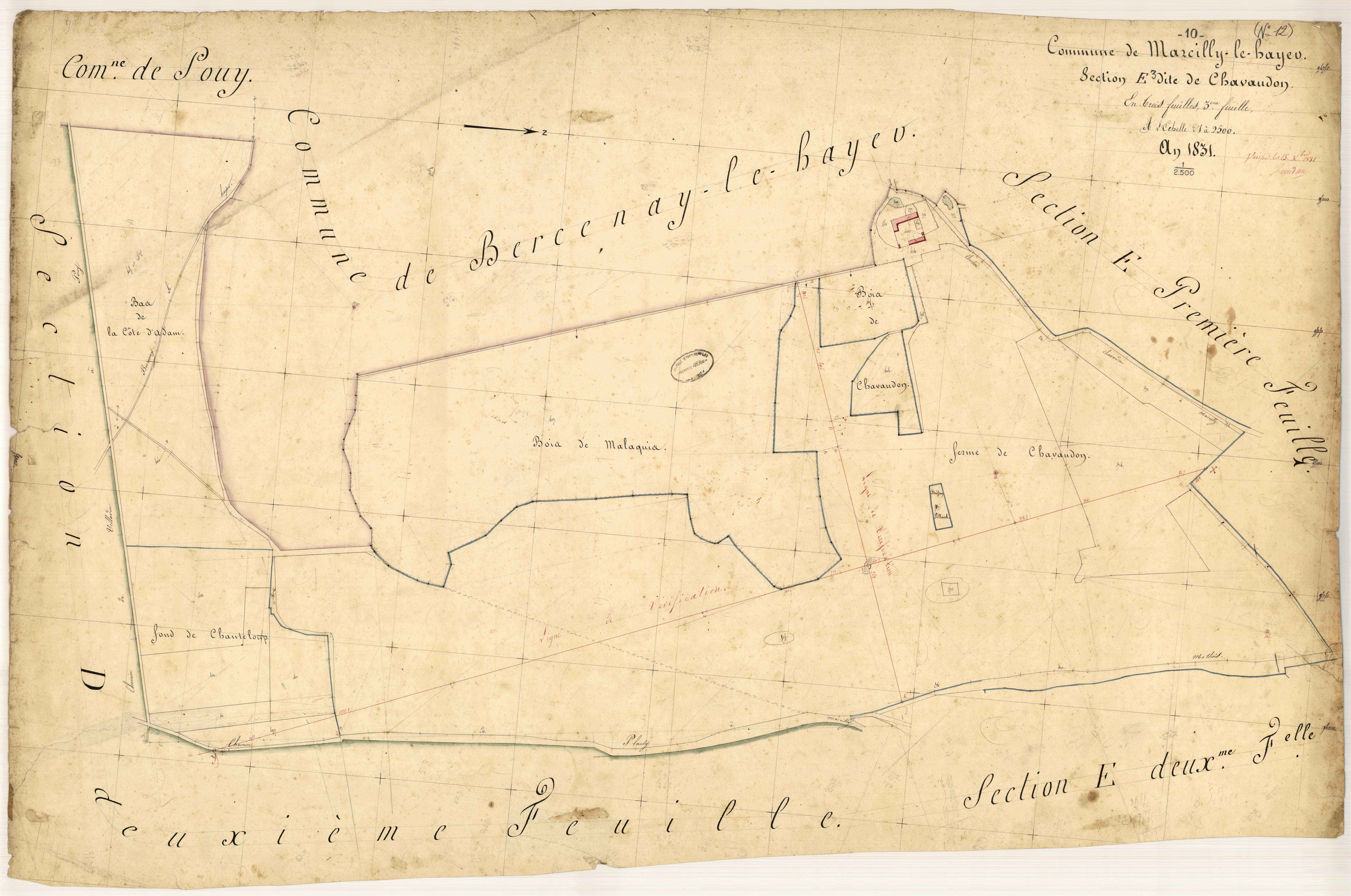 Marcilly-le-Hayer, section E dite de Chavaudon, feuille n° 3