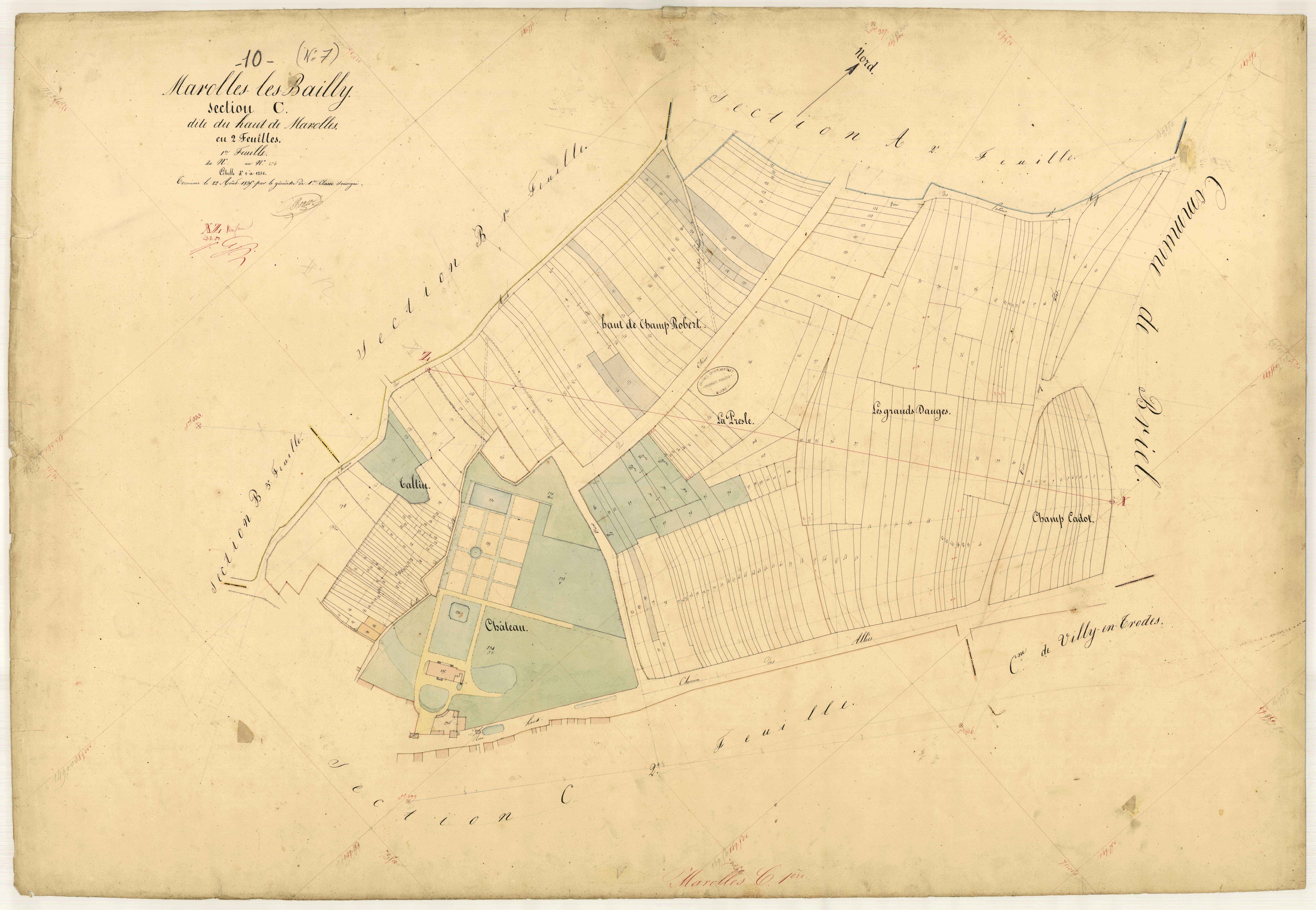 Marolles-les-Bailly, section C dite du Haut de Marolles, feuille n° 1, parcelles n°1-236