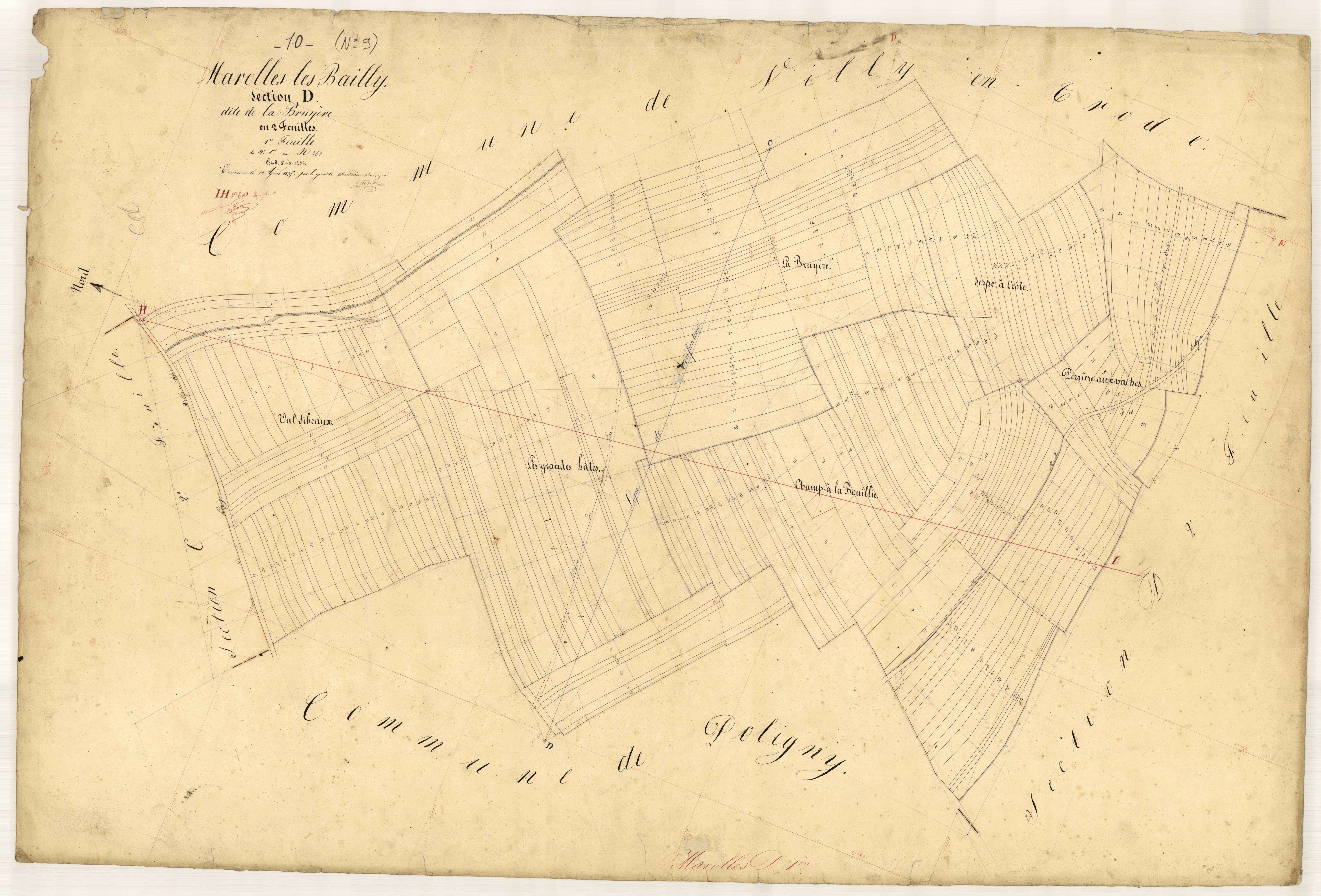 Marolles-les-Bailly, section D dite de la Bruyère, feuille n° 1, parcelles n°1-268