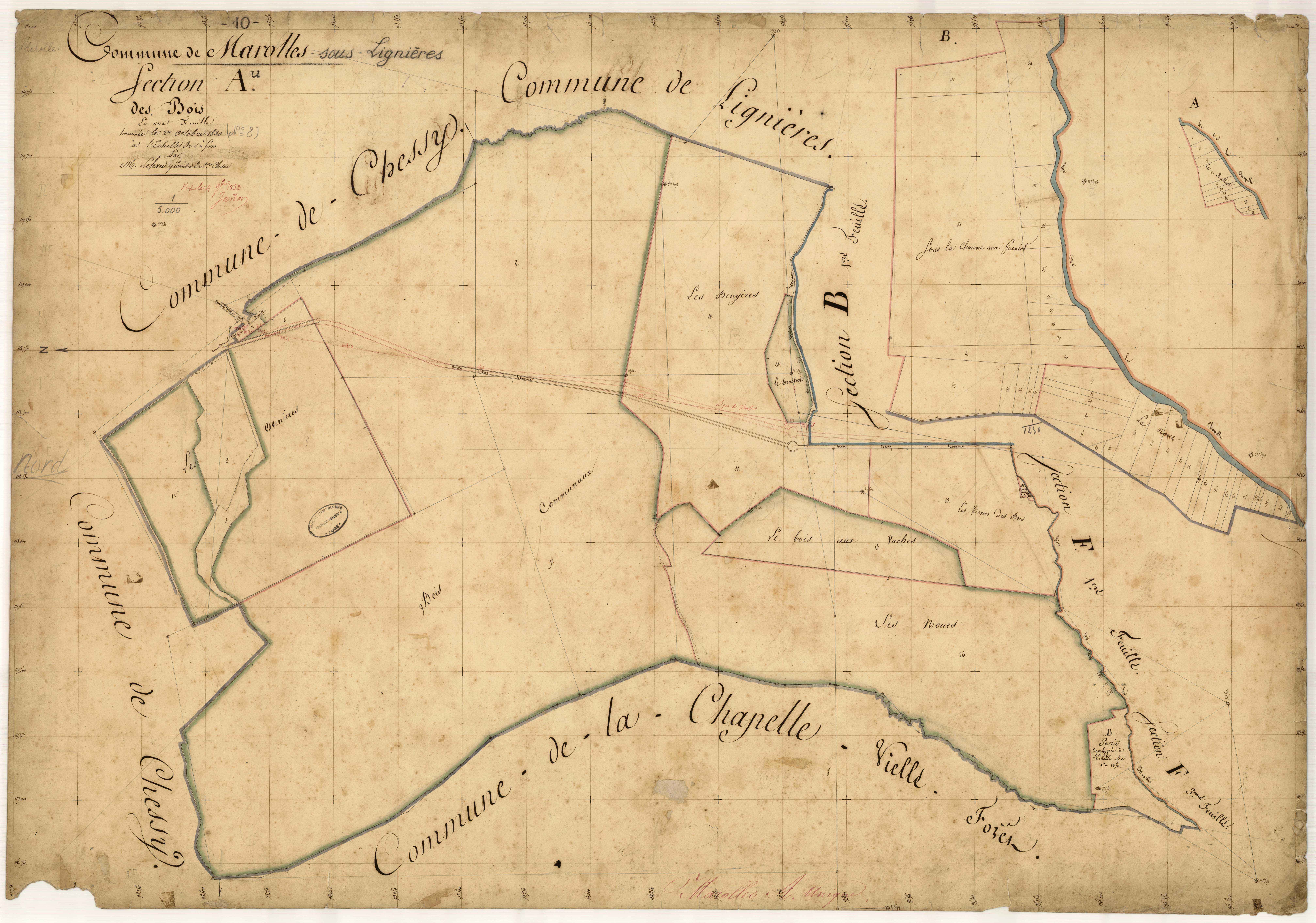 Marolles-sous-Lignières, section A dite des bois