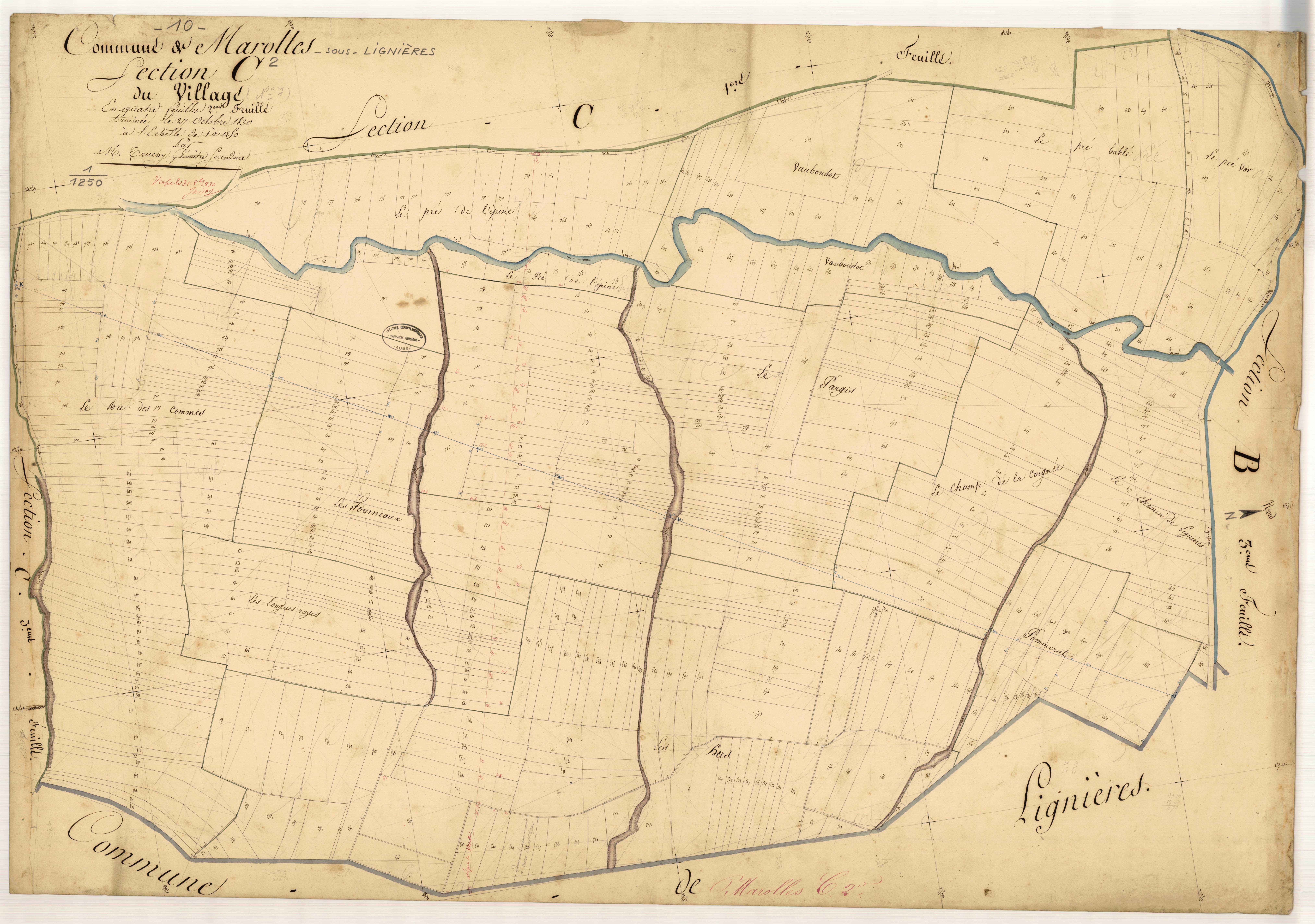 Marolles-sous-Lignières, section C dite du village, feuille n° 2