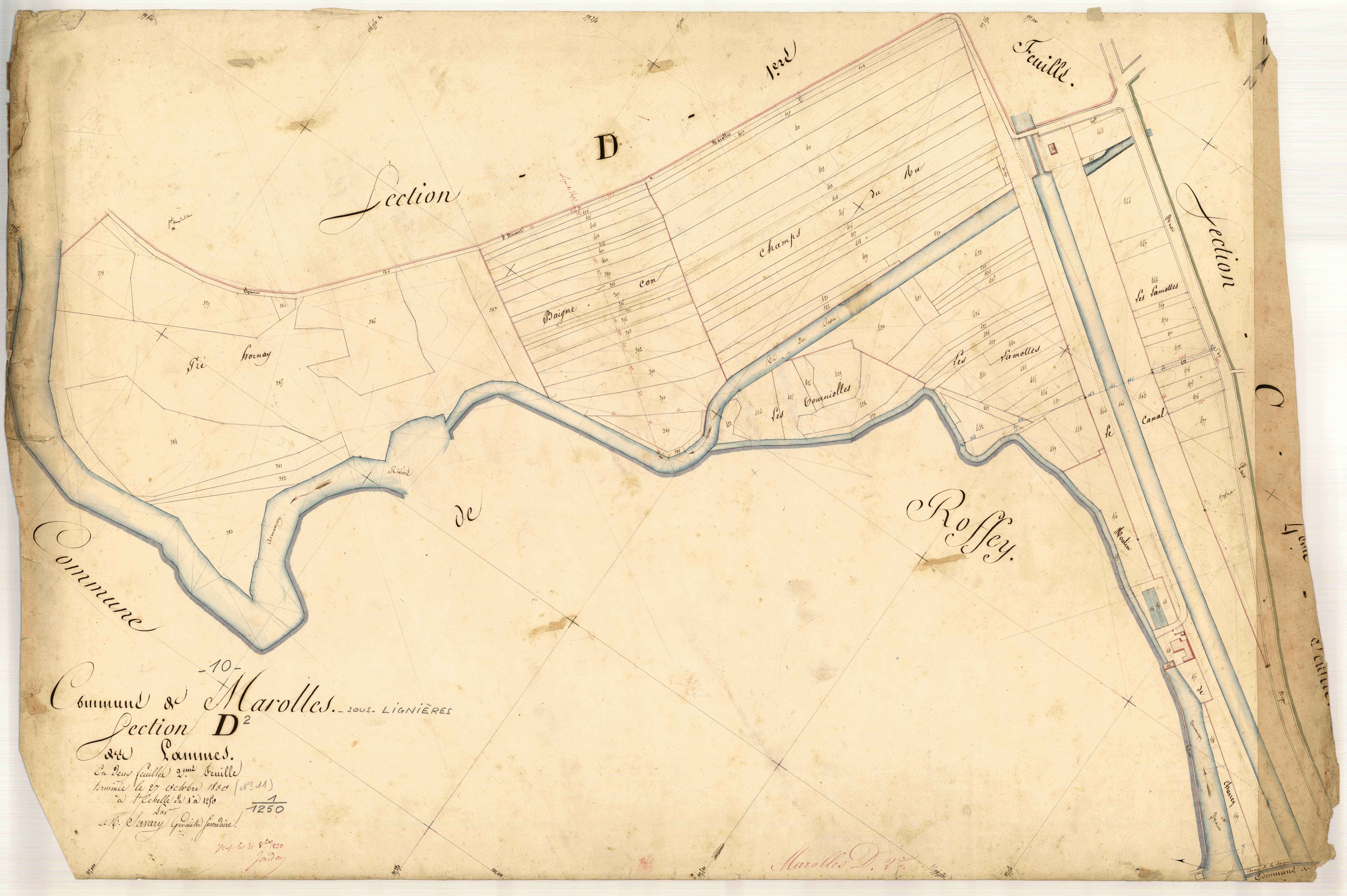 Marolles-sous-Lignières, section D dite des Commes, feuille n° 2