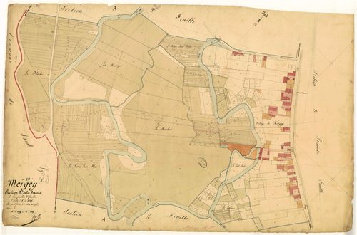 Mergey, section A dite de la prairie, feuille n° 3, parcelles n°972 à 1391