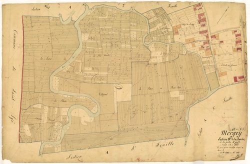 Mergey, section A dite de la prairie, feuille n° 4, parcelles n°1392 à 2261