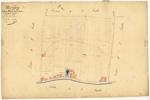 Mergey, section B dite de la voie du Mont, feuille n° 2, parcelles n°263 à 396