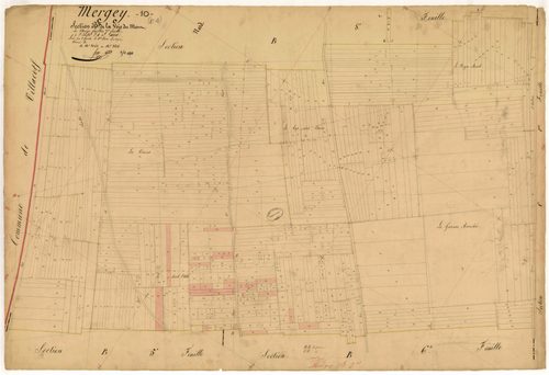 Mergey, section B dite de la voie du Mont, feuille n° 7, parcelles n°2042 à 2606