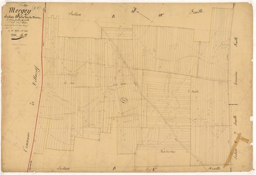 Mergey, section B dite de la voie du Mont, feuille n° 9, parcelles n°2952 à 3255