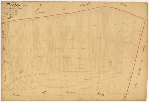 Mergey, section B dite de la voie du Mont, feuille n° 12, parcelles n° 3765 à 3960