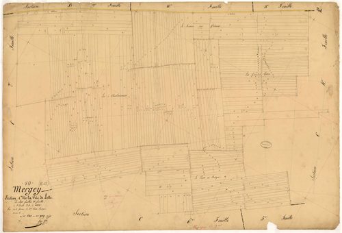 Mergey, section C dite de la voie de Lette, feuille n° 3, parcelles n°580 à 909