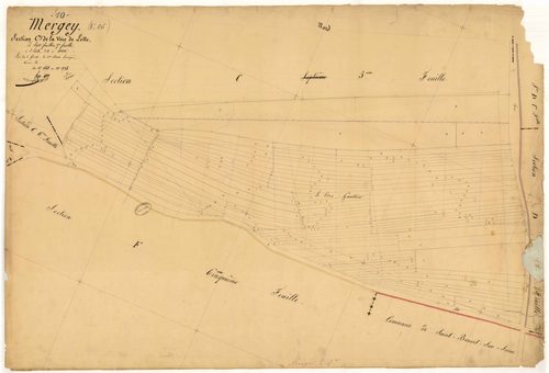 Mergey, section C dite de la voie de Lette, feuille n° 7, parcelles n°1662 à 1785